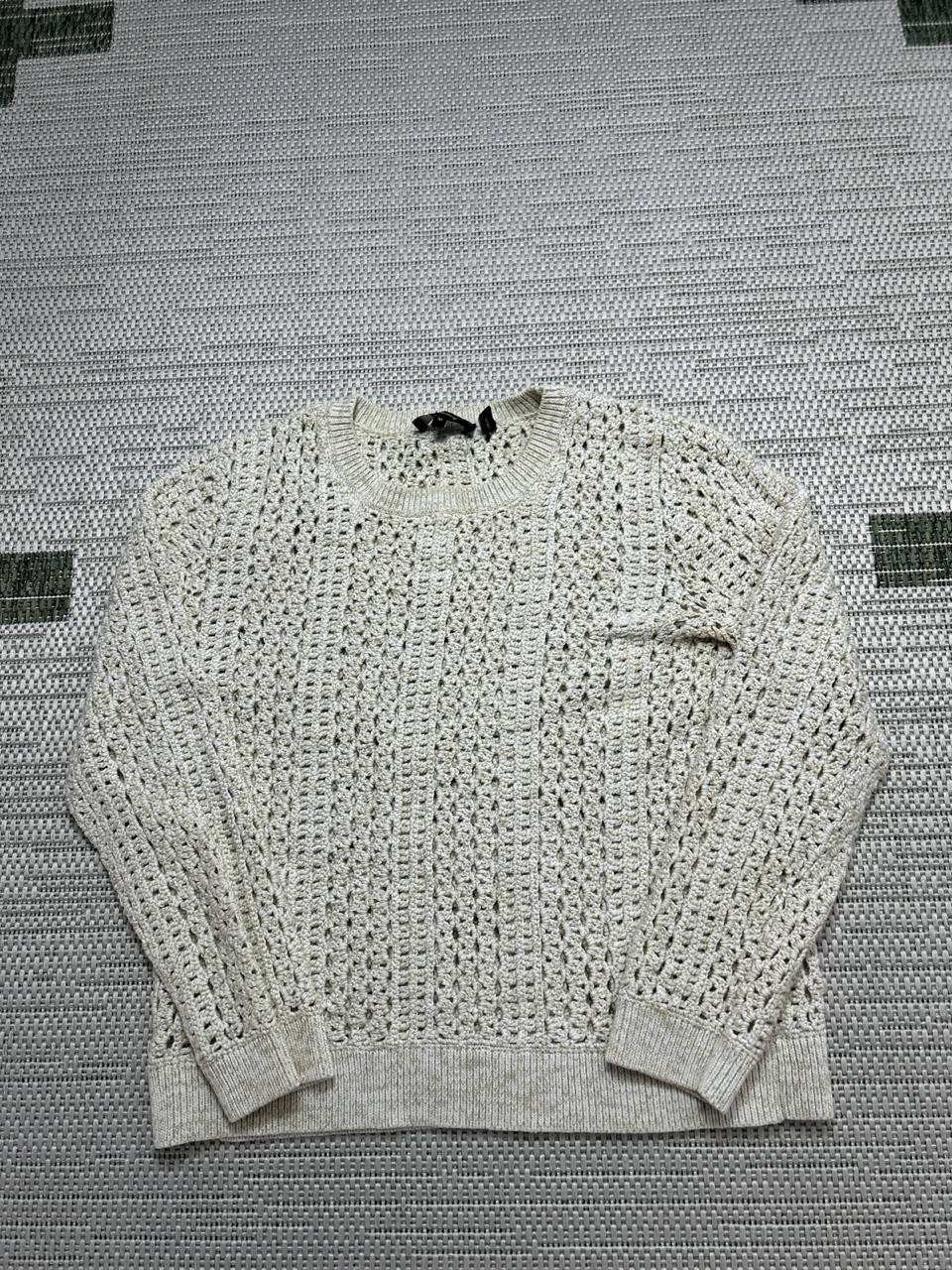 Theory Sweater Womens Medium Beige Cotton Knit Pullover
