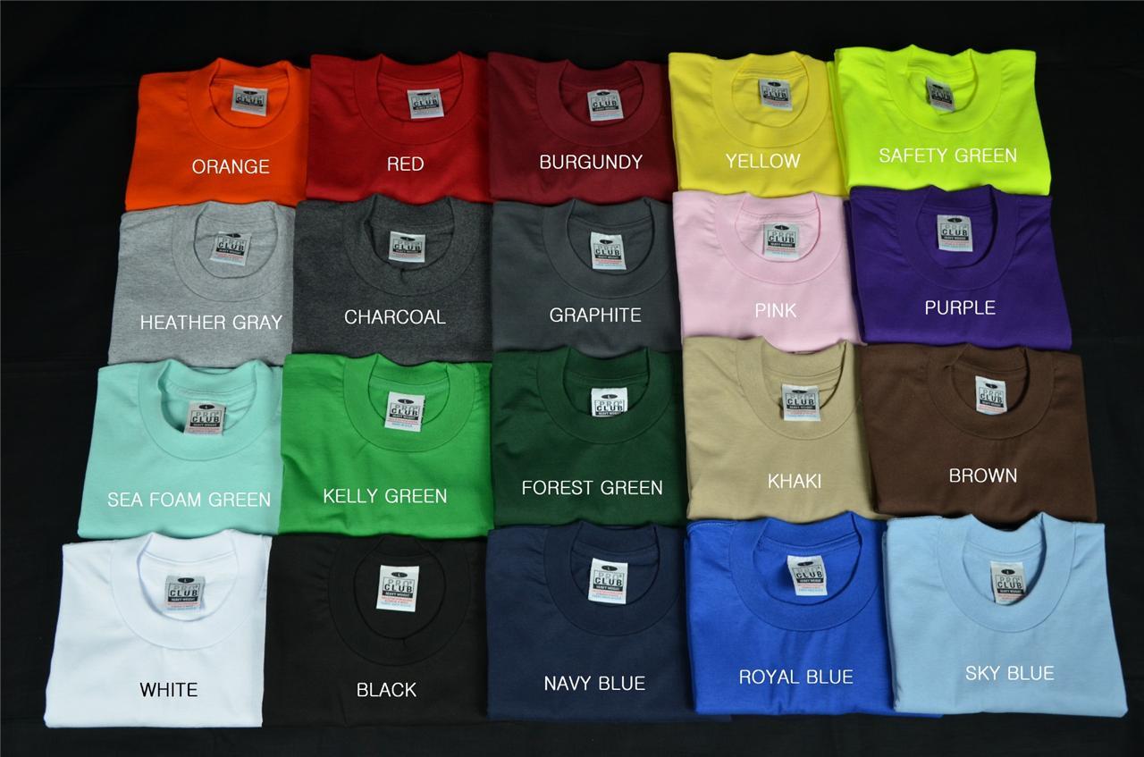 3 NEW PROCLUB S-5XL HEAVY WEIGHT T-SHIRTS PLAIN TEE PRO CLUB COLOR BLANK 3PC