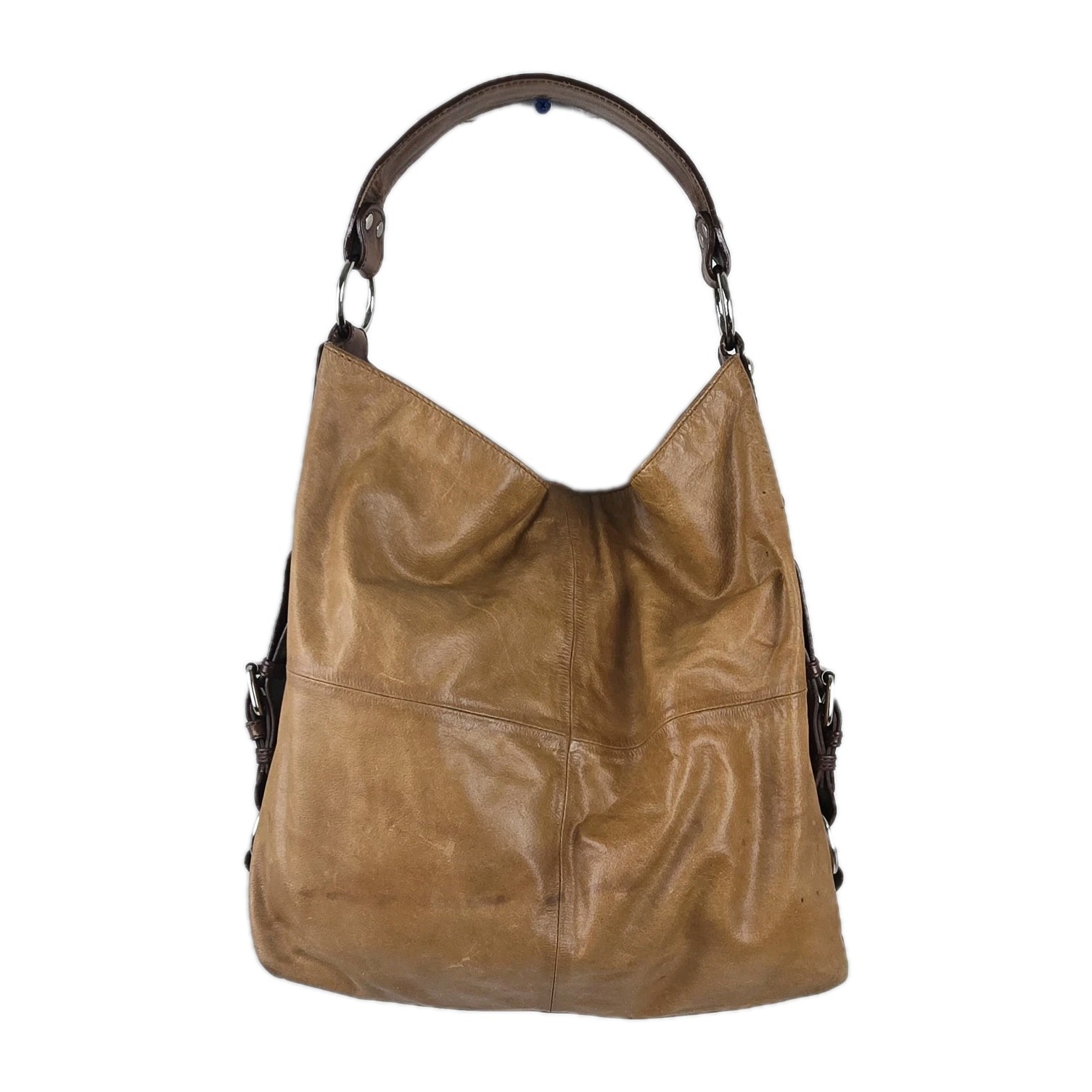TANO Original Boogie Bucket Bag Camel Brown w Dark Brown Leather Straps READ