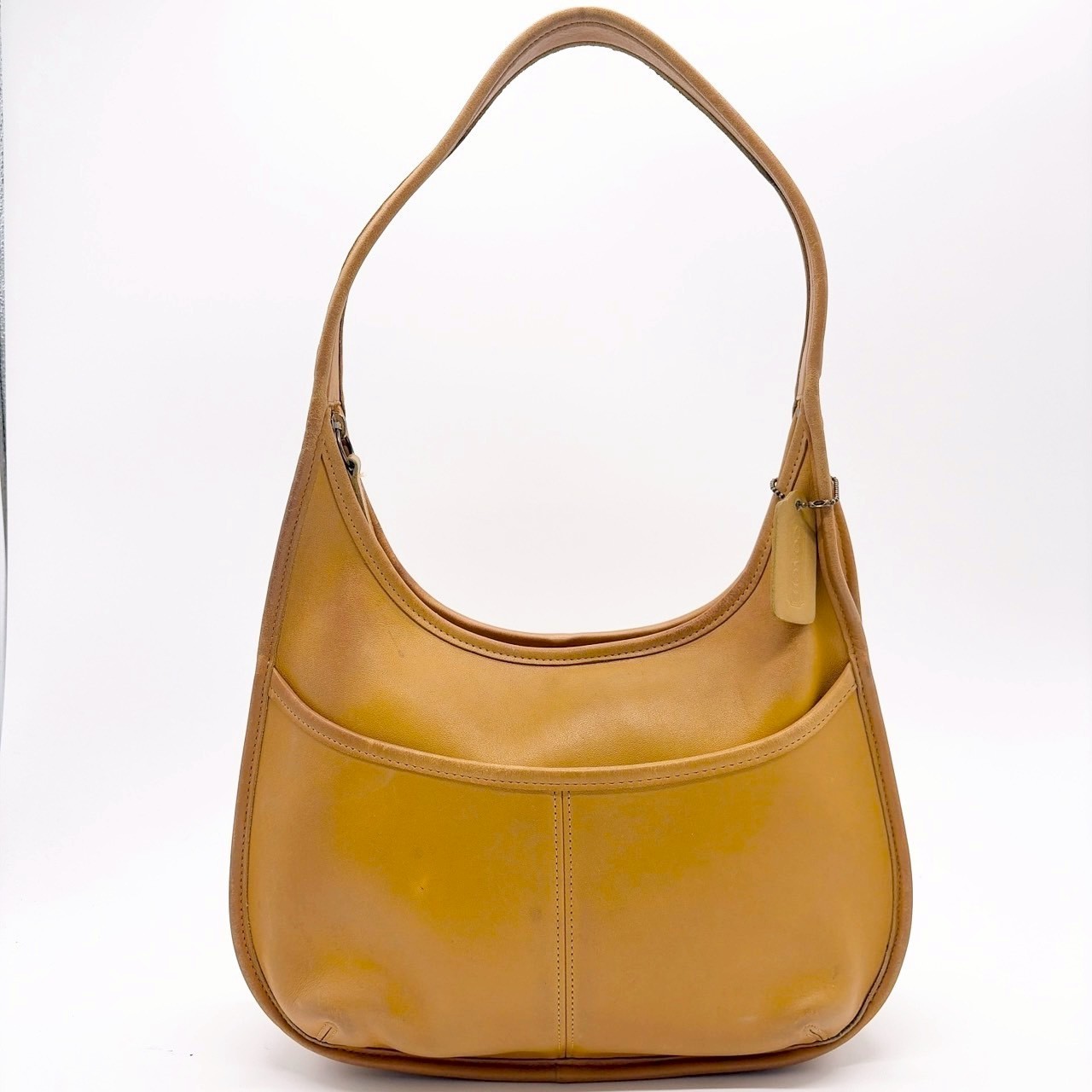 COACH Vintage Yellow Leather Ergo Shoulder Bag 9033 Made in USA From Japan