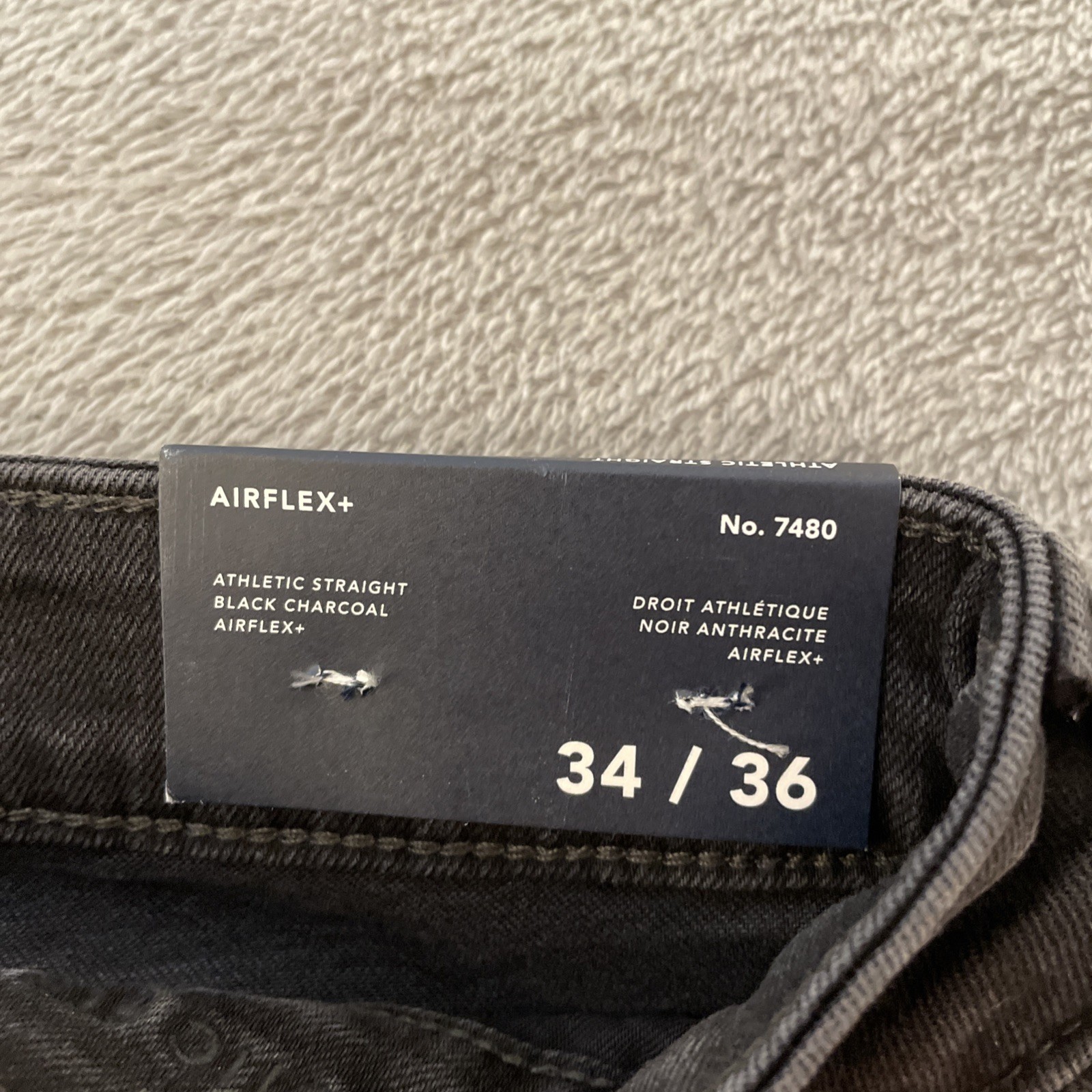 New American Eagle Athletic Straight Jeans Men’s 34×36 Black Airflex Stretch NWT
