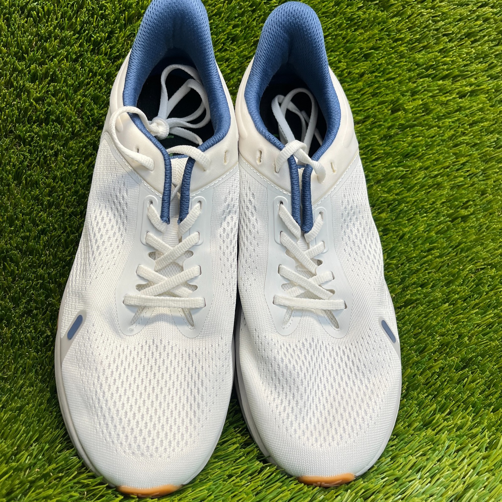Kuru Atom Fusion Men Size 9.5 White Blue Athletic Running Walking Shoes Sneakers