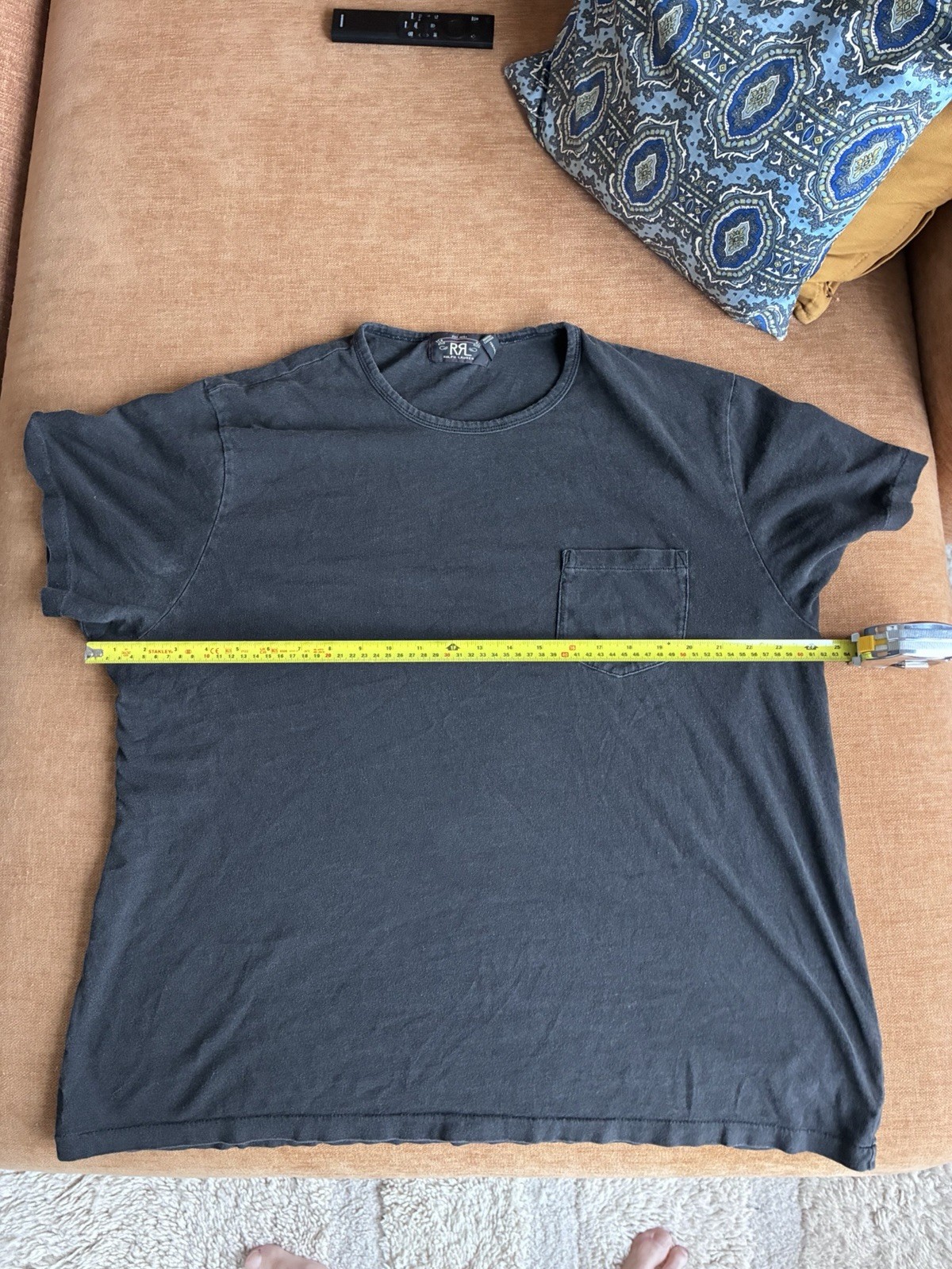 Ralph Lauren RRL Pocket Tee in Black Men’s Size XXL Cotton Jersey T-Shirt