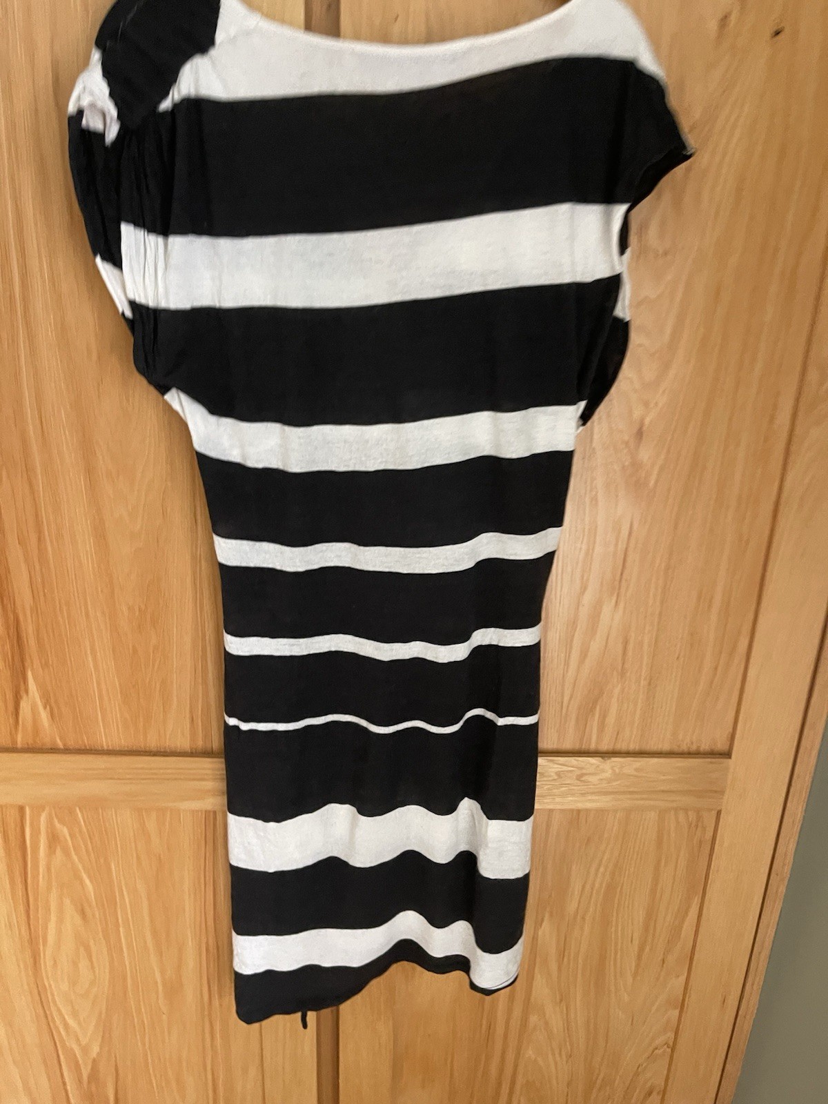 Allsaints Faux Wrap Dress Women’s Sz 4 Blk Cream EUC