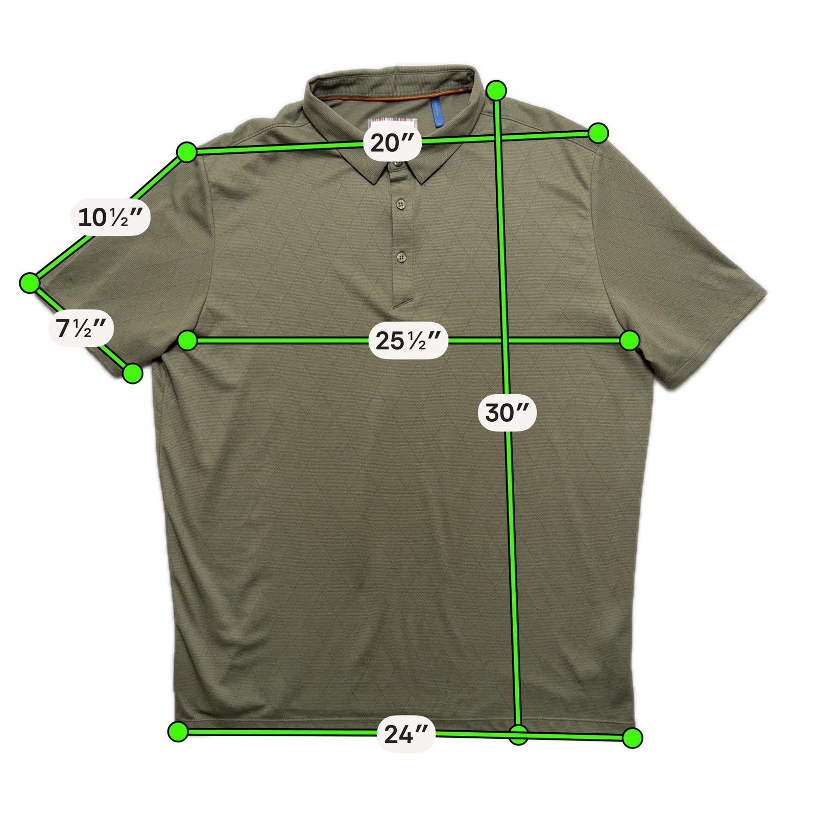 Modern Ambition Shirt Mens XXL Green Polo Technical Stretch Golf Casual