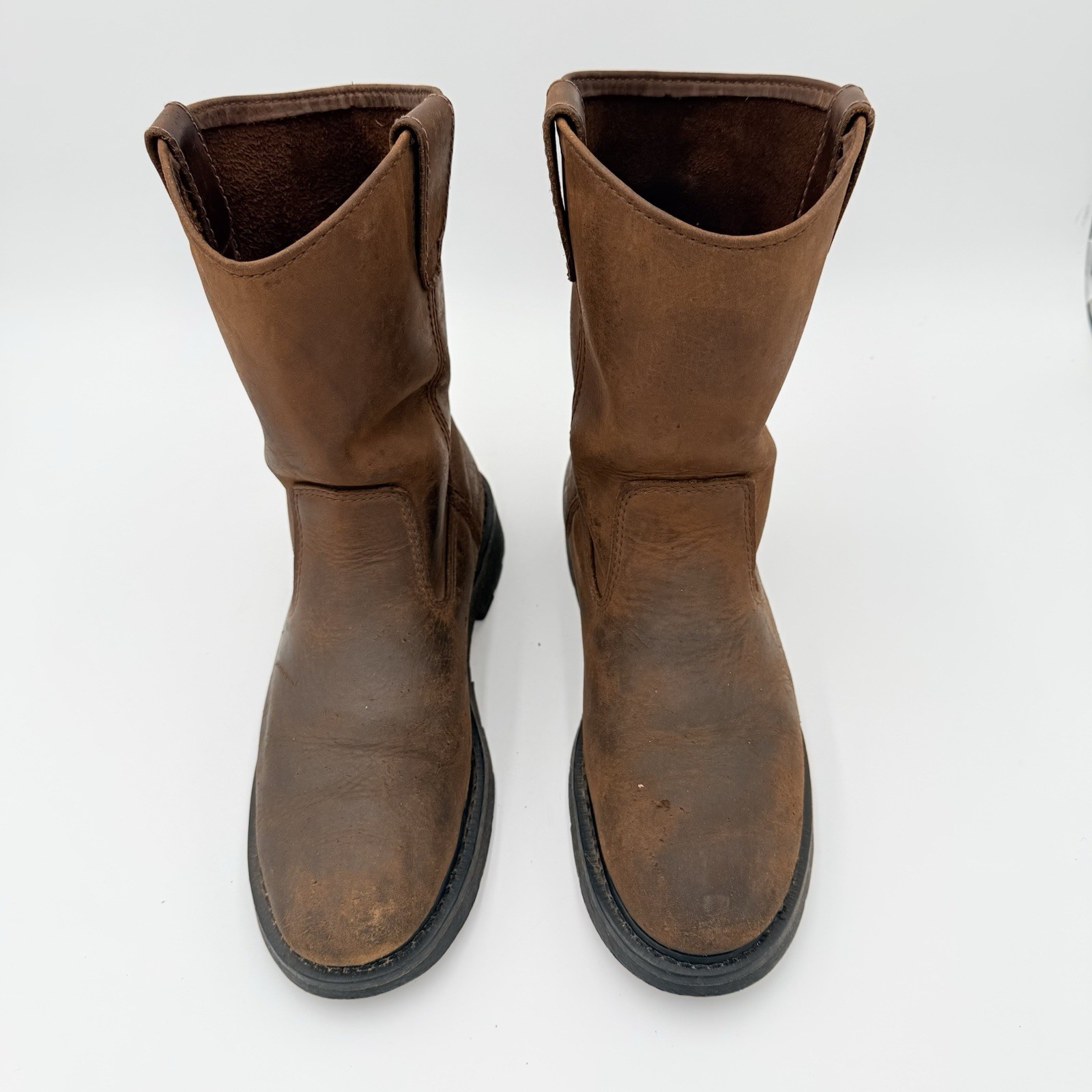 Wolverine Men 8.5M W04727 Leather Wellington Work Boots Pull On Brown