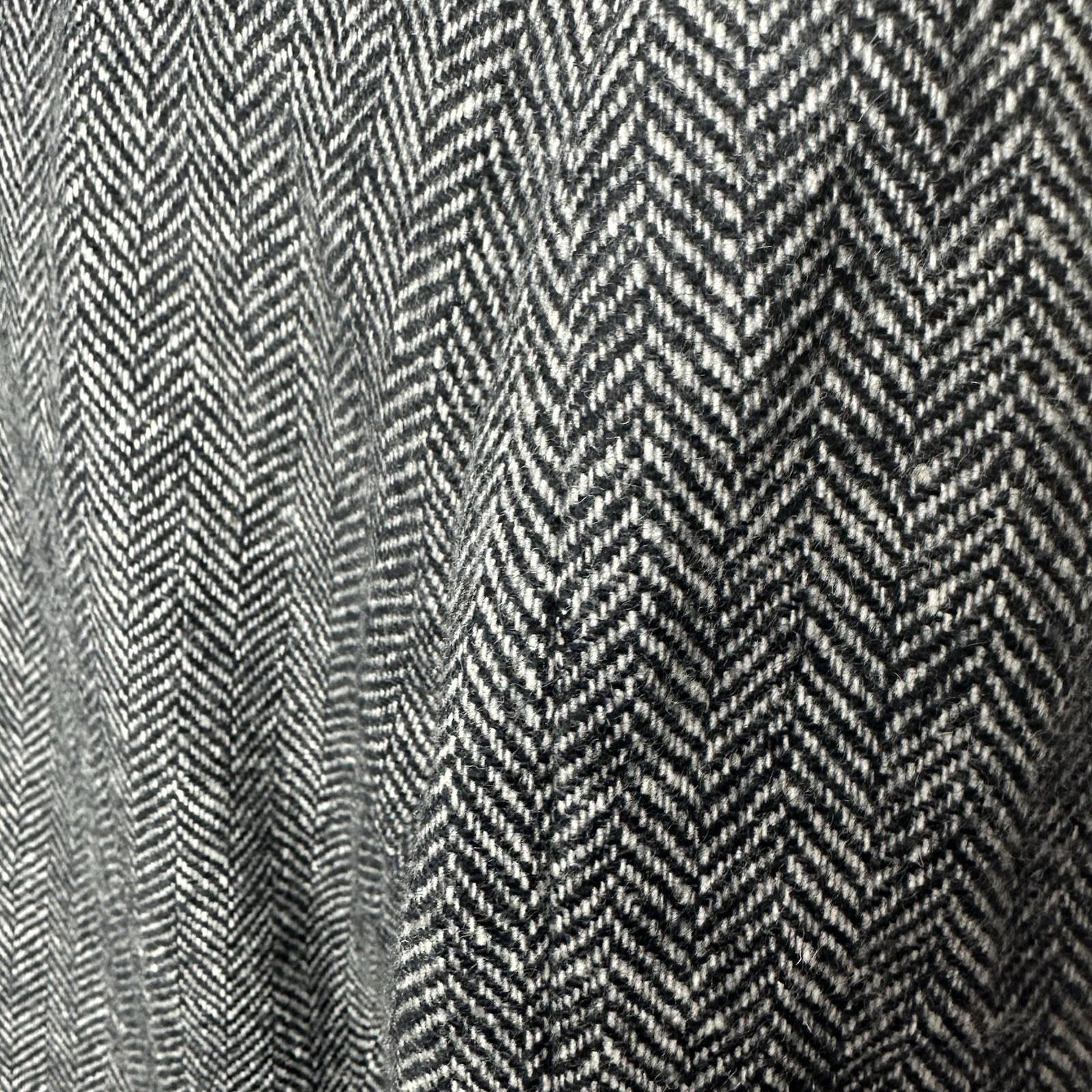 Deansgate Tweed Jacket Blazer 42S Lambswool Men’s Herringbone Black White Grey