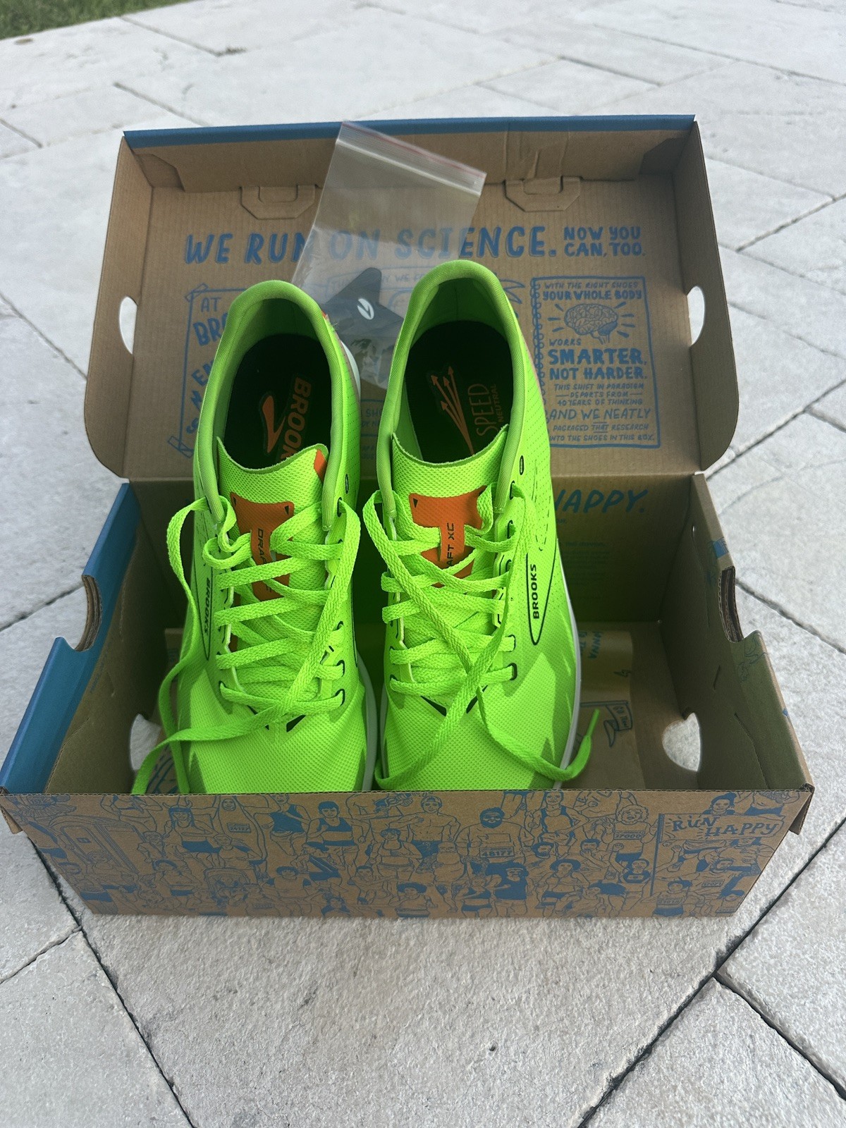 BROOKS Draft XC Cross Country Running Shoes Unisex Mens 9 Green NO Spikes