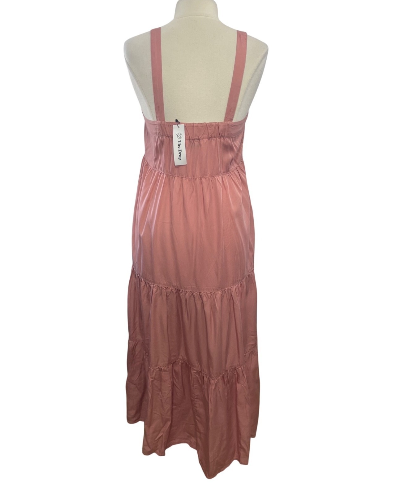 The Drop Britt Tiered Maxi Dress Medium Rosette Pink New Boho Midi Cottage Core