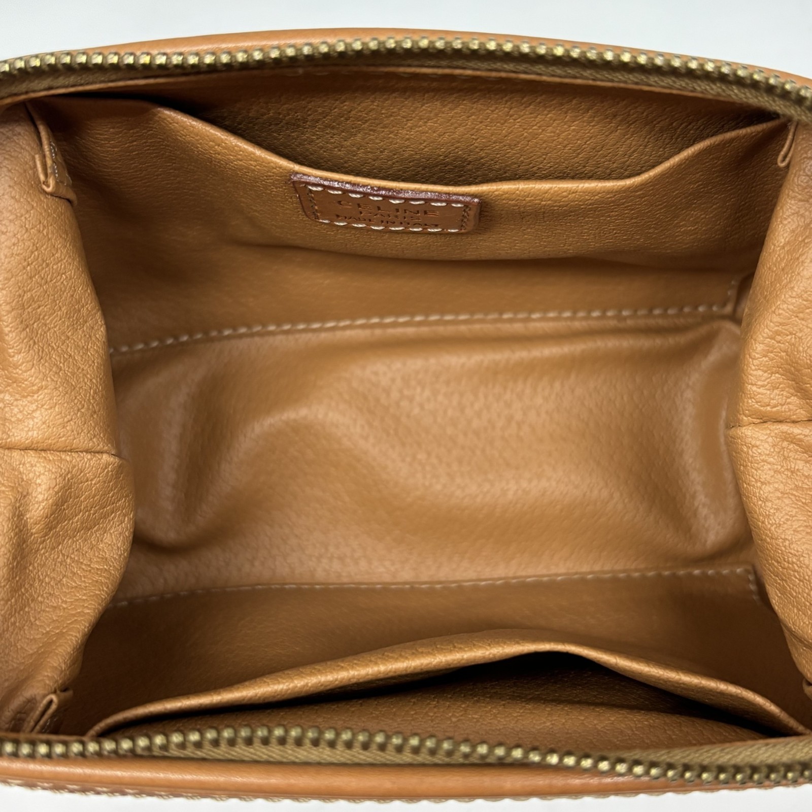 CELINE Macadam Cosmetic pouch leather PVC
