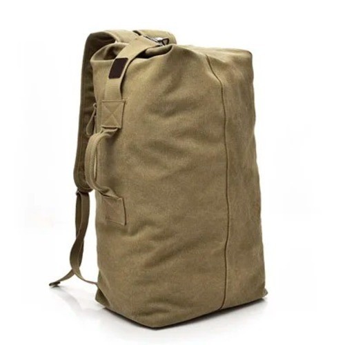 Canvas Luggage Bag Backpack Men Bucket Camping Travel Shoulder Rucksack