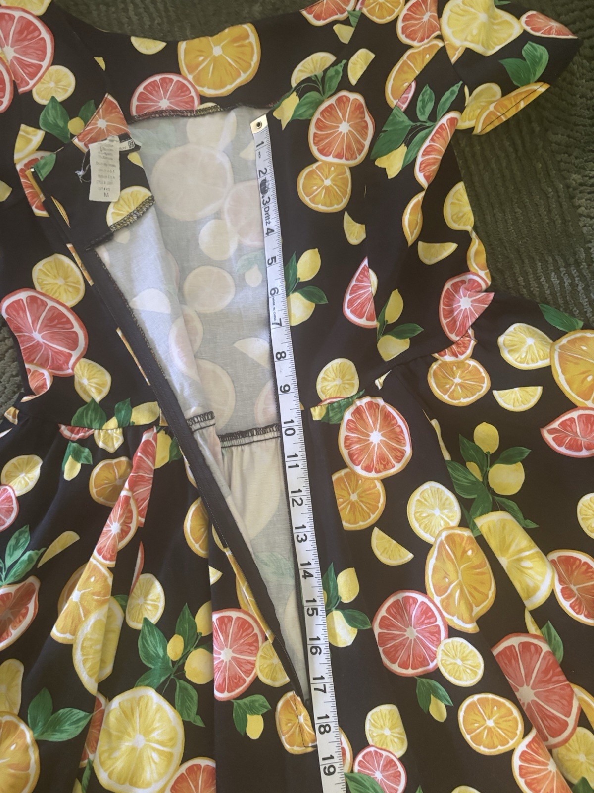 Eva Rose 50s Style Citrus Fruit Fit & Flare Dress Rockabilly Lindy Hop Size M