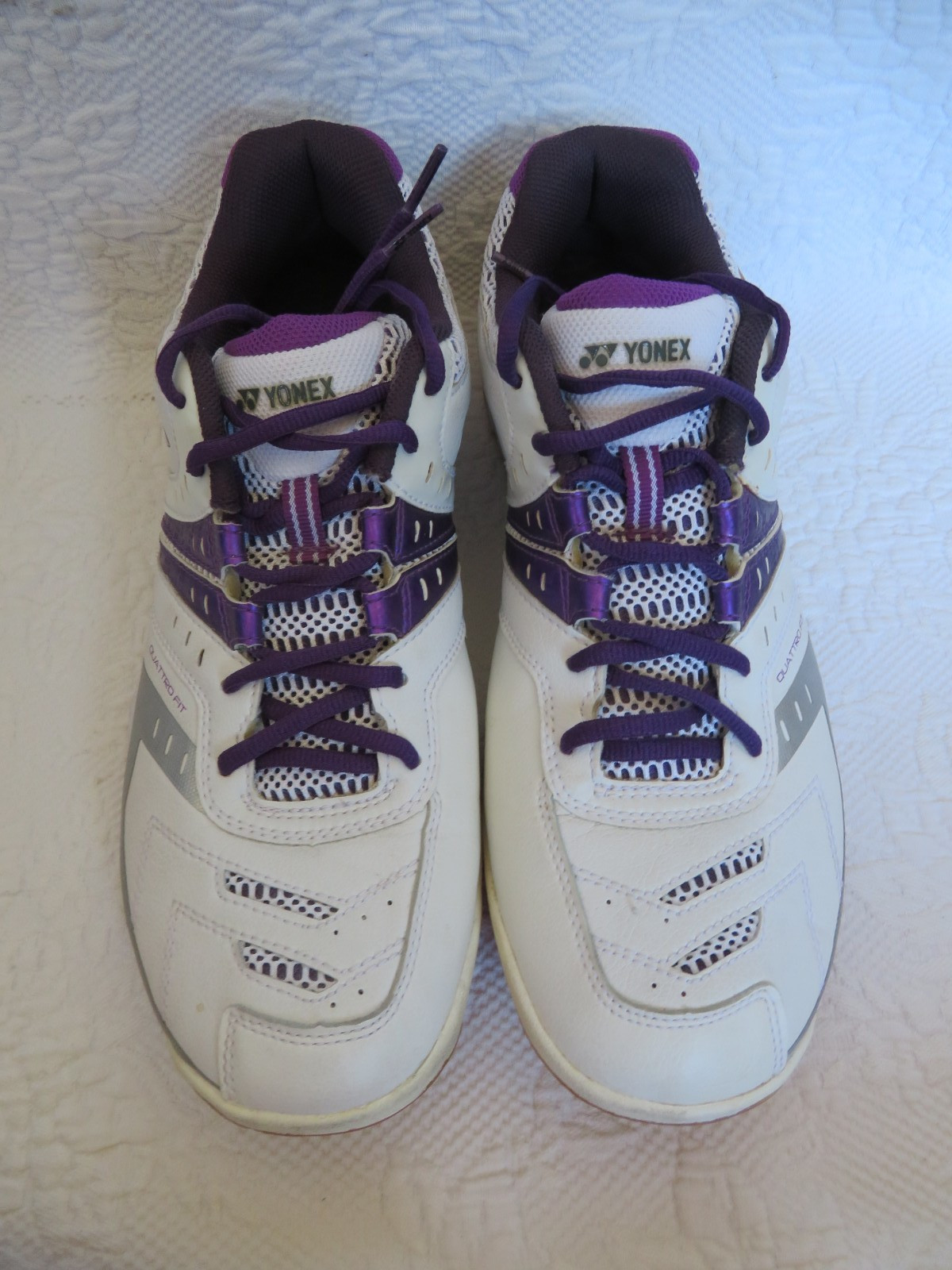 MEN’S YONEX SHB-83WEX EXTRA WIDE PURPLE/WHITE BADMINTON SHOES, SZ 11