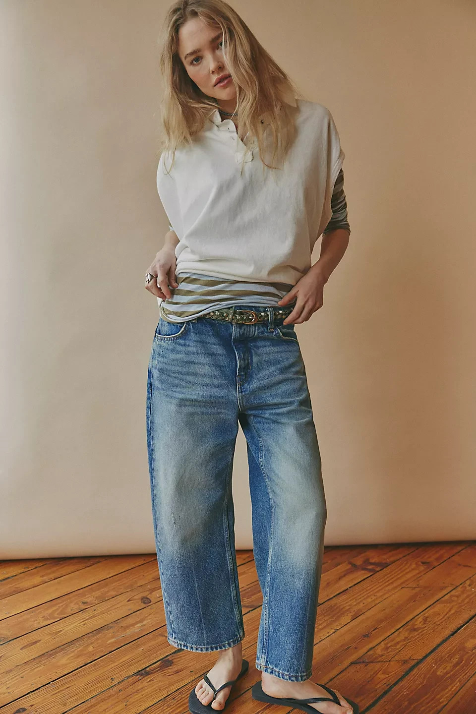 Freepeople – We The Free Moxie Pull-On Barrel Jeans – Discount