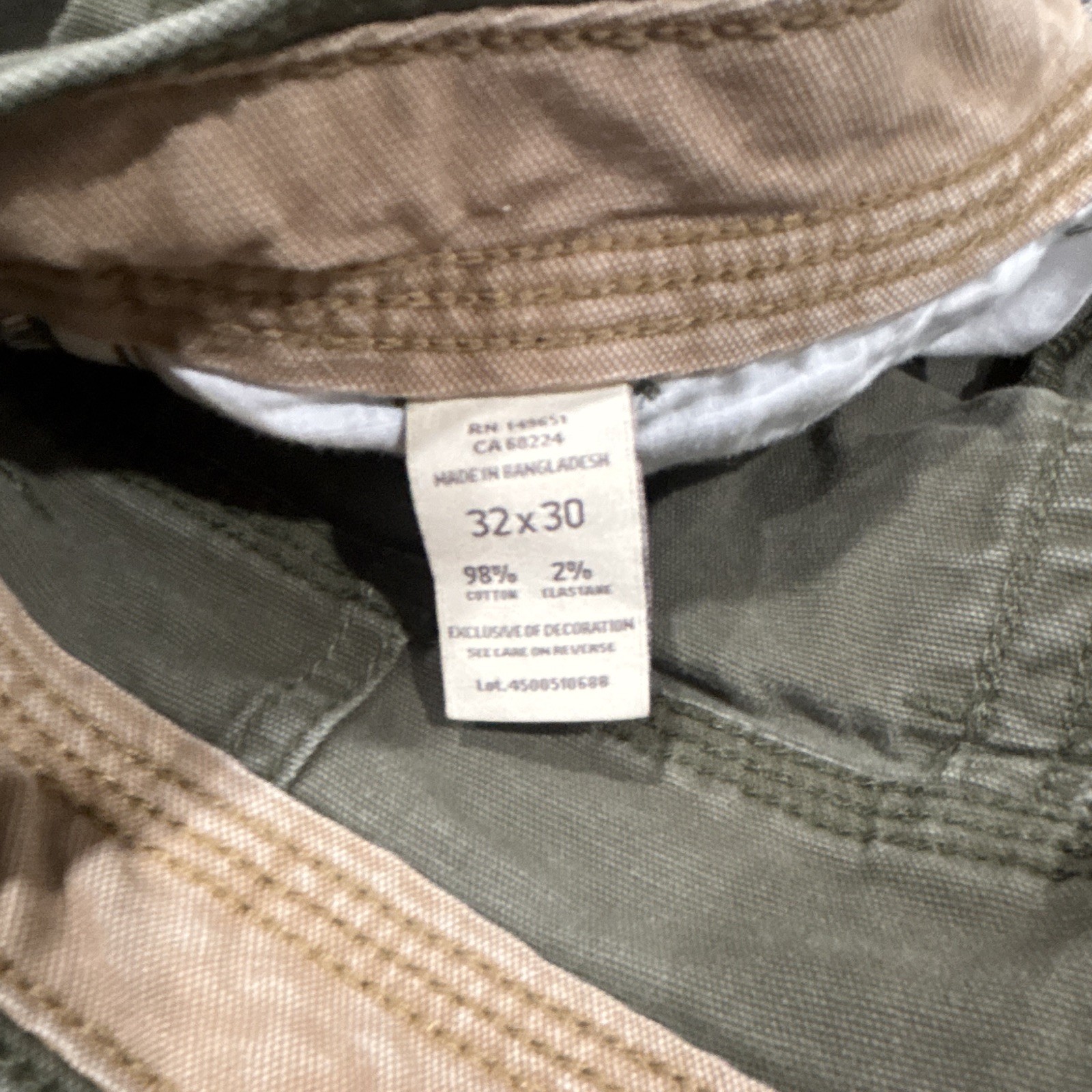 Legendary Outfitters Men’s Green Canvas Cotton Stretch Straight Pants 32W