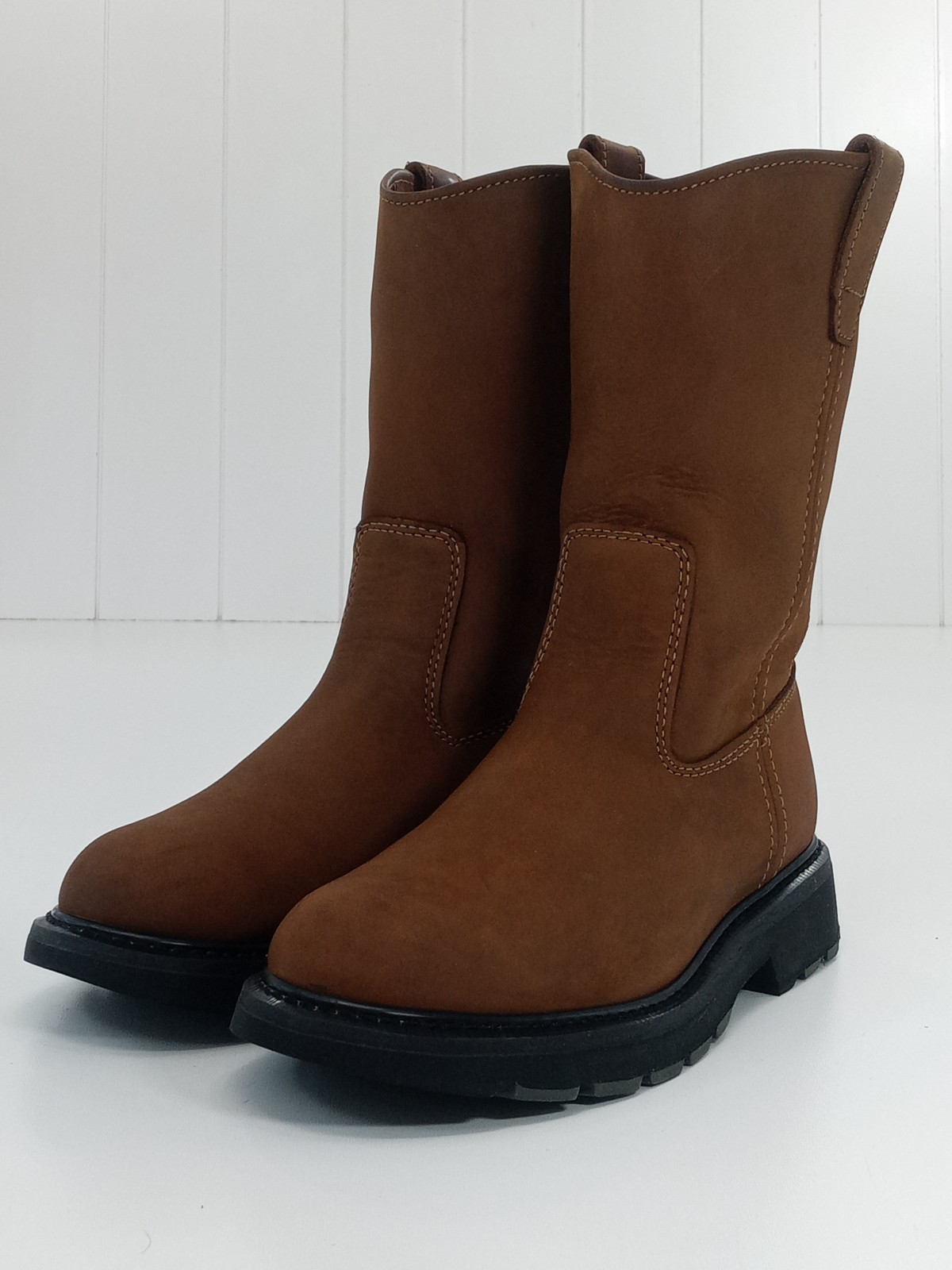 Wolverine Wellington Work Boots Men’s Brown Leather Slip On Size 9.5M