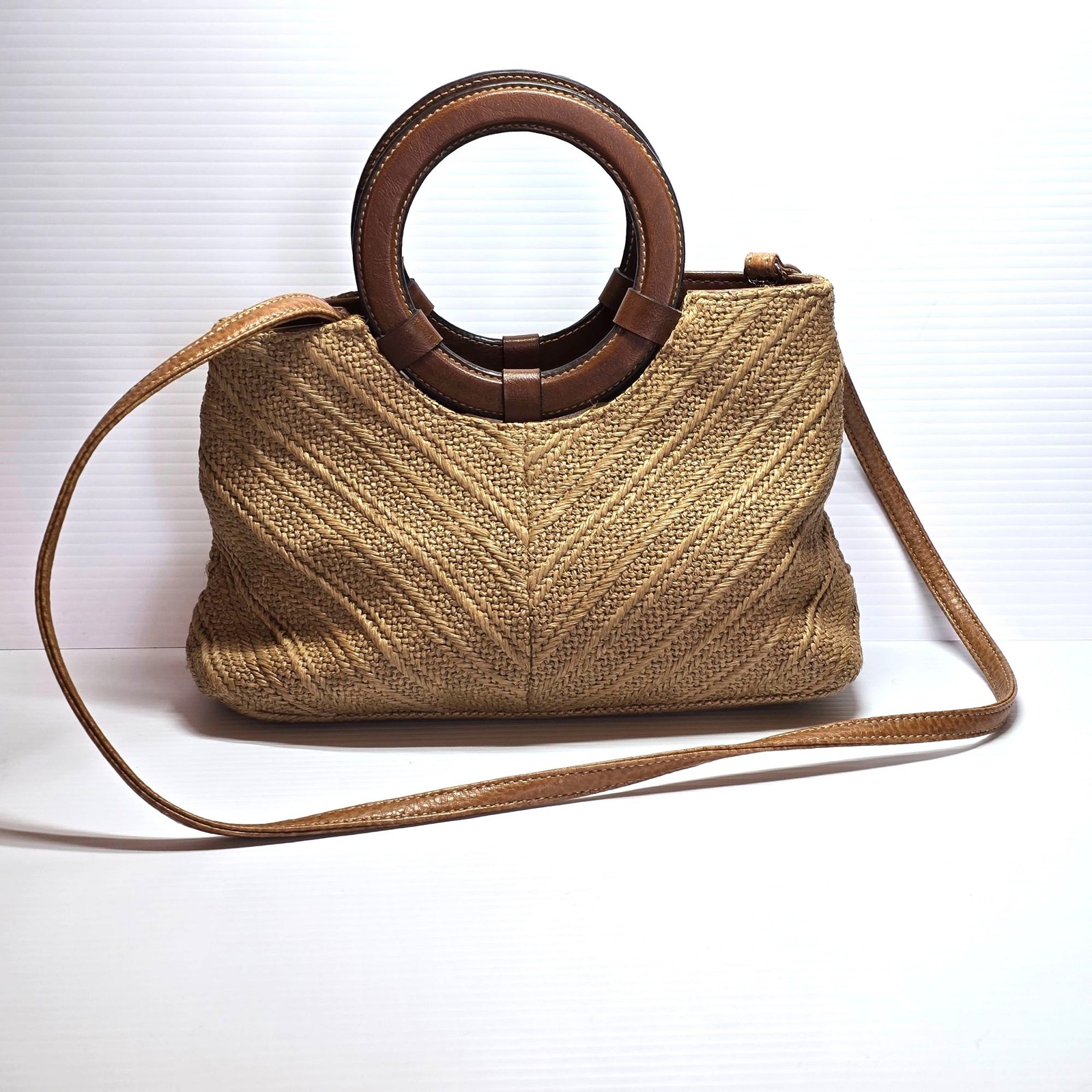 Rosetti Lt. Brown Tan Woven Convertible Shoulder Crossbody Bag Purse Handbag