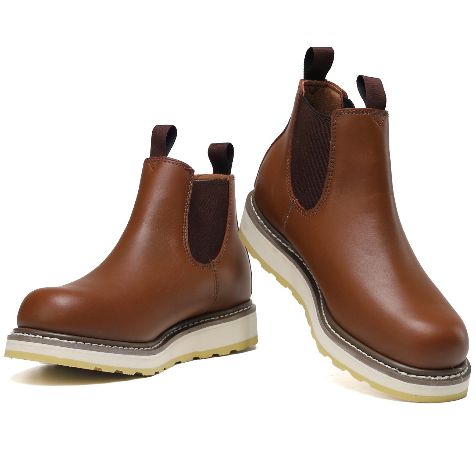 Soft Toe Mens Work Boots Leather Slip Resistant Durable 84985