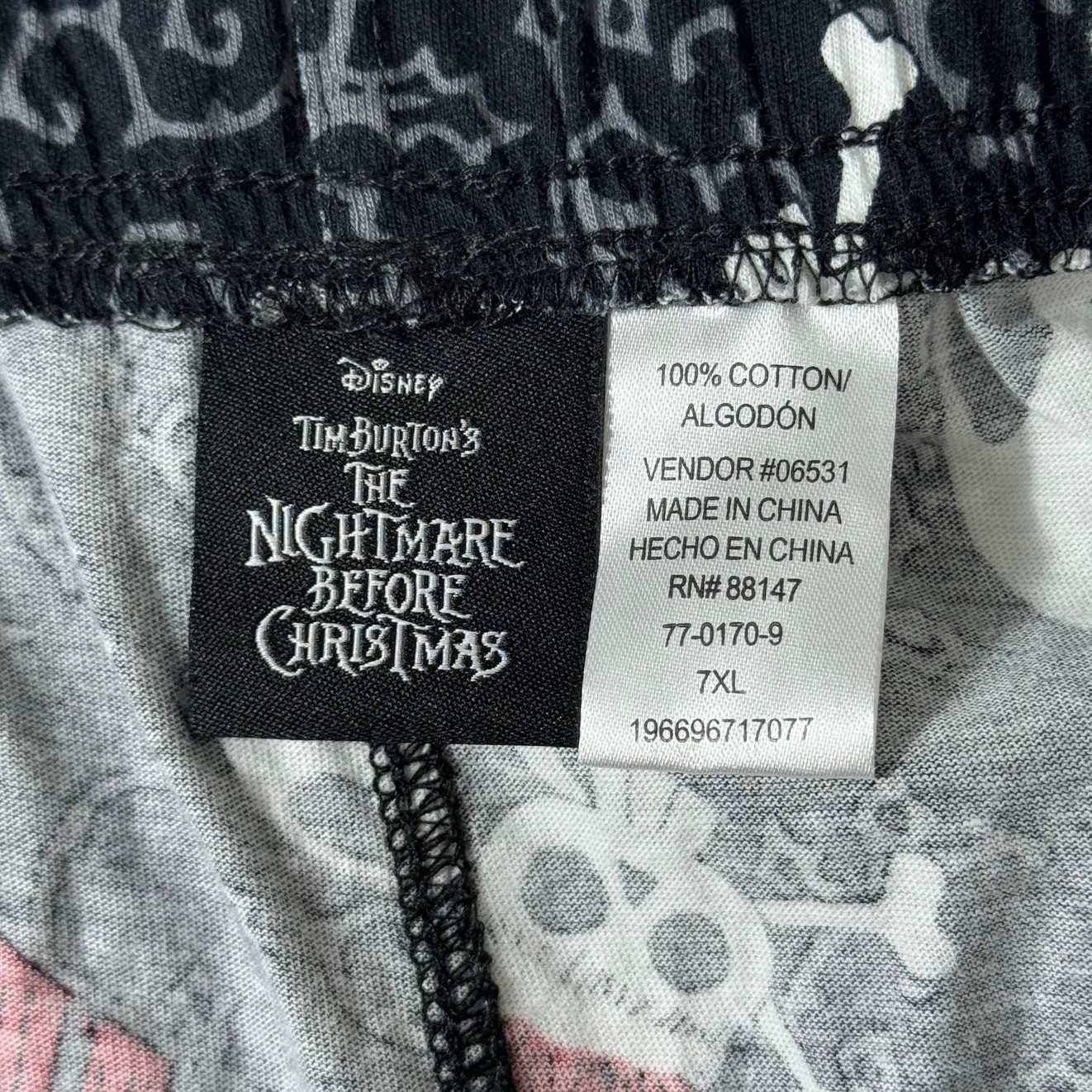 Disney The Nightmare Before Christmas Men’s 7XL Jack Skellington Lounge Pajama