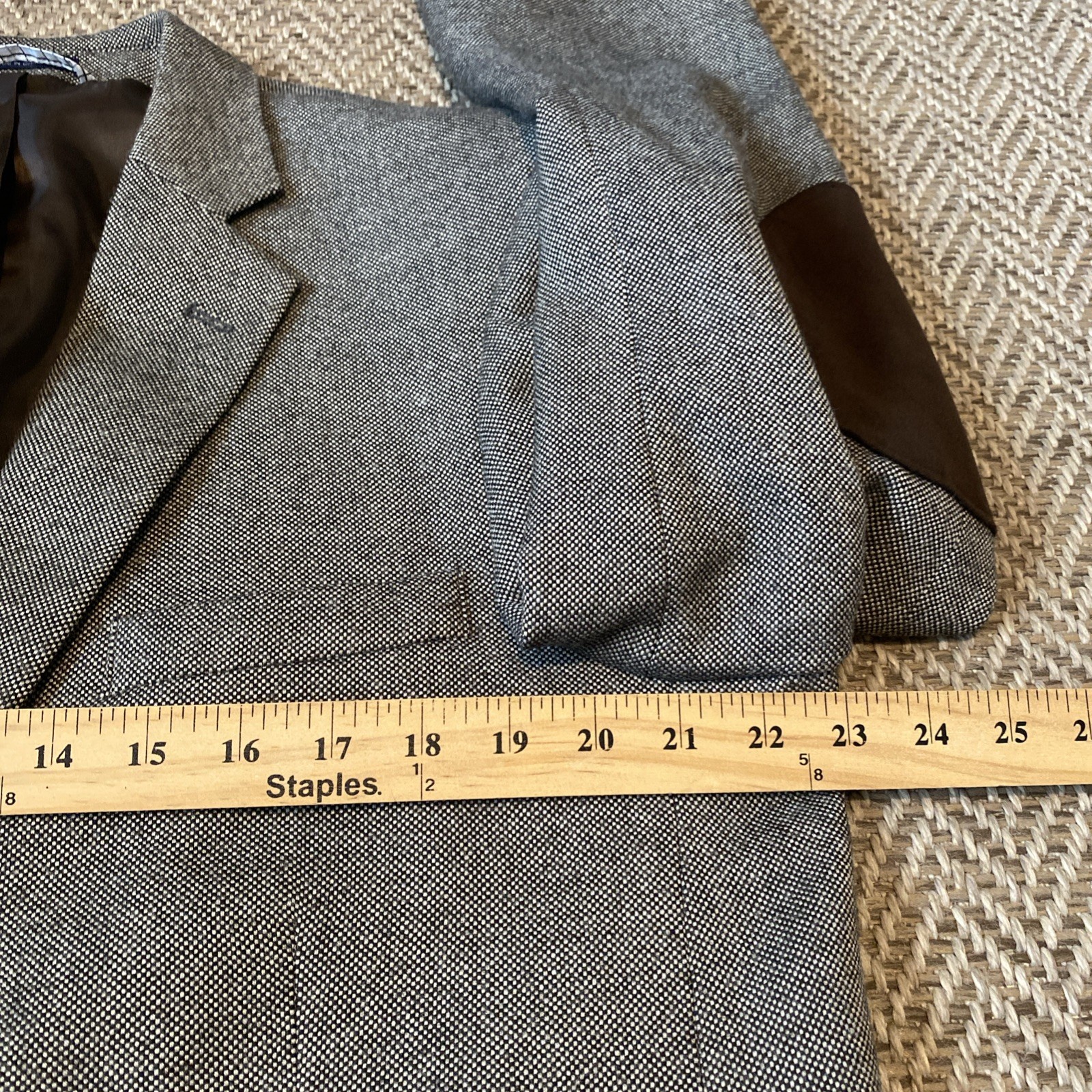 Saddlebred Mens Sz 44L Wool Blend Nailhead Blazer Jacket BlokeWear Elbow Patch