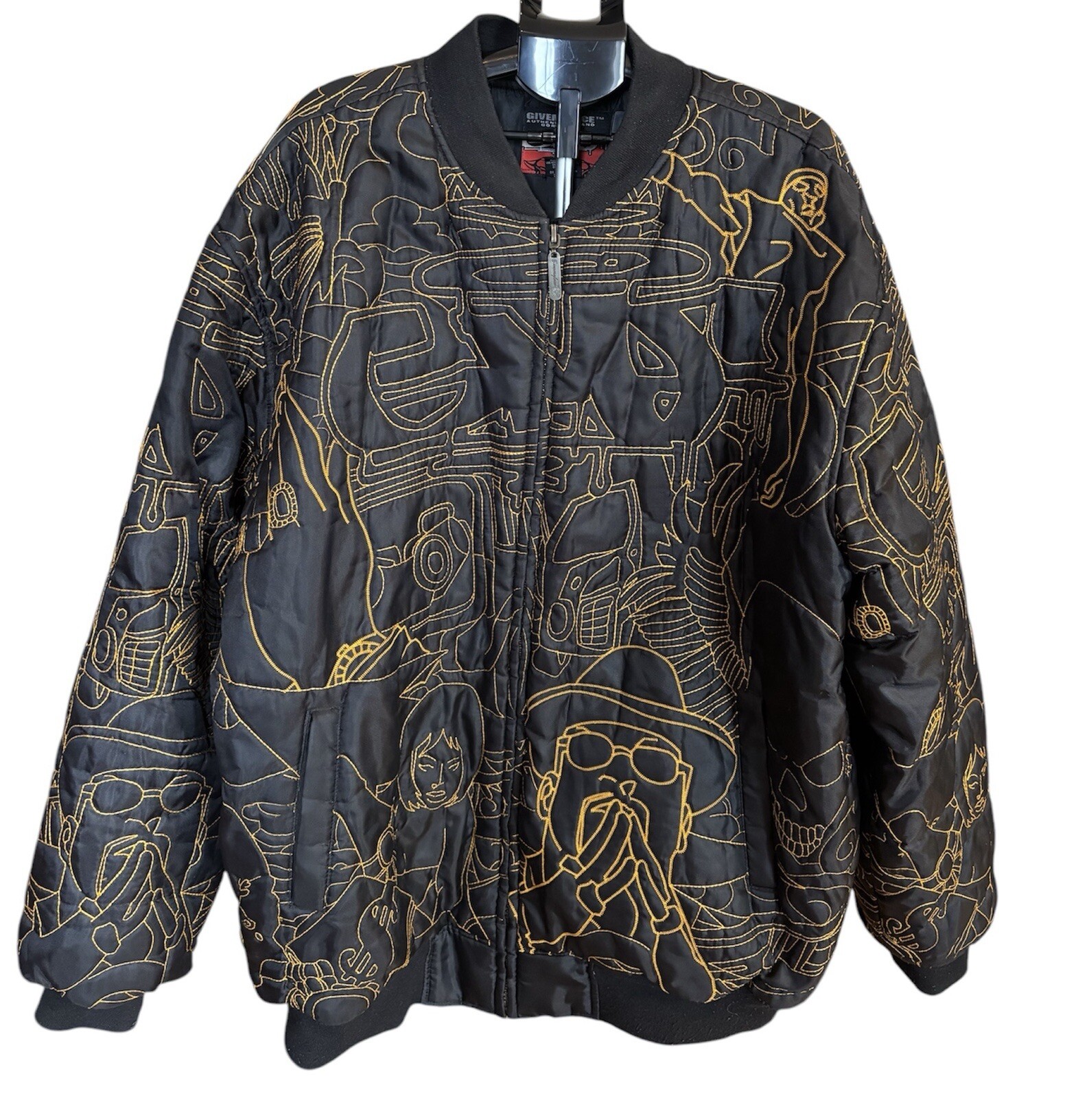 Give Me Face Mens 3X Full Zip Embroidery Jacket Boho Jazz Art Modern Eclectic