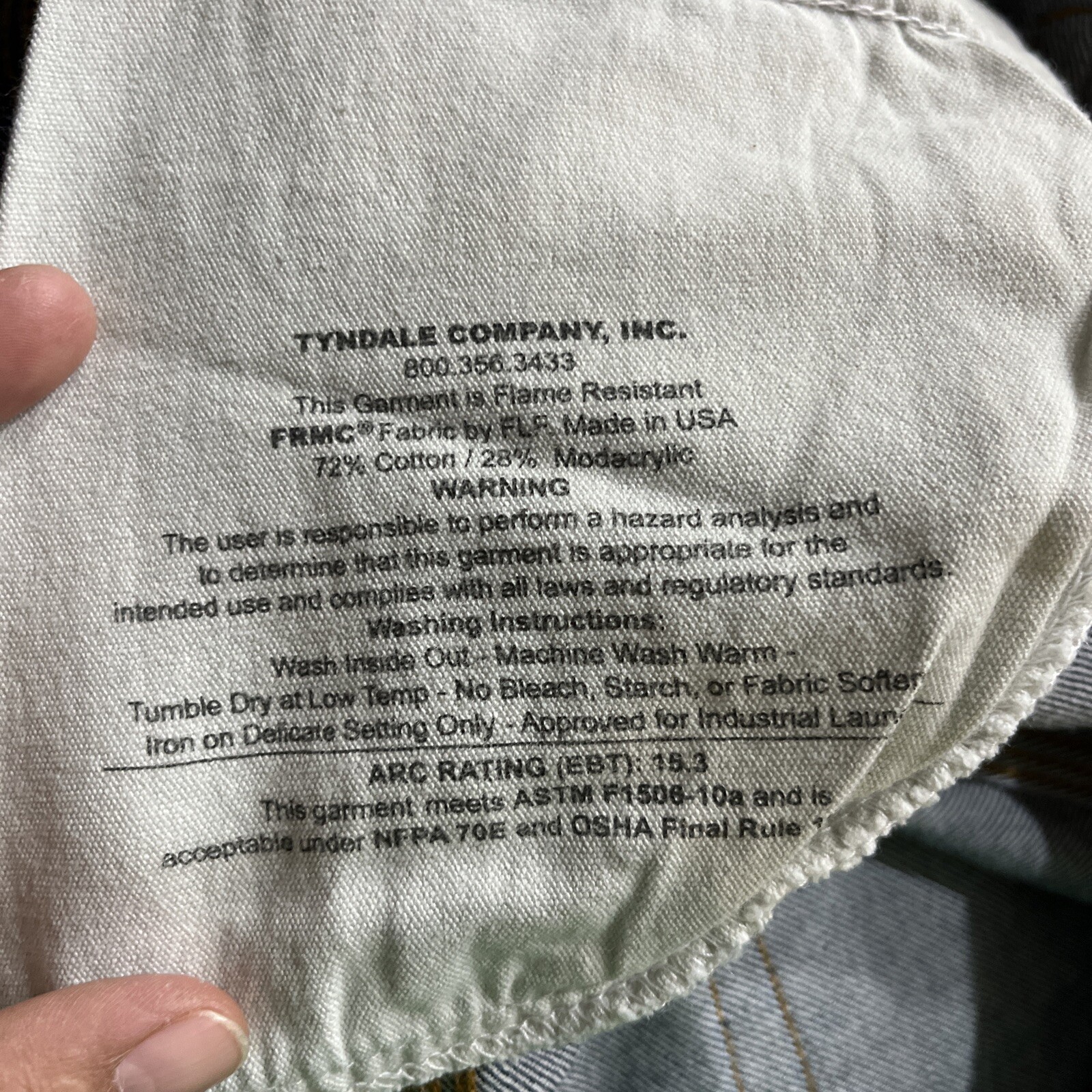 TYNDALE FRMC Men’s F290T FR Fire Flame Resistant Carpenter Work Jeans Sz 35×34