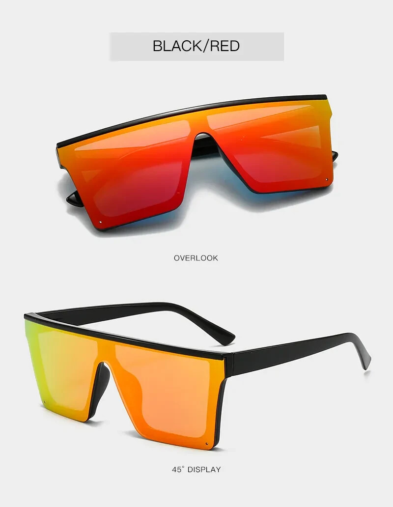 Men’s Women’s Sunglasses Black Mirror Lens Reflective New Style Designer Shades