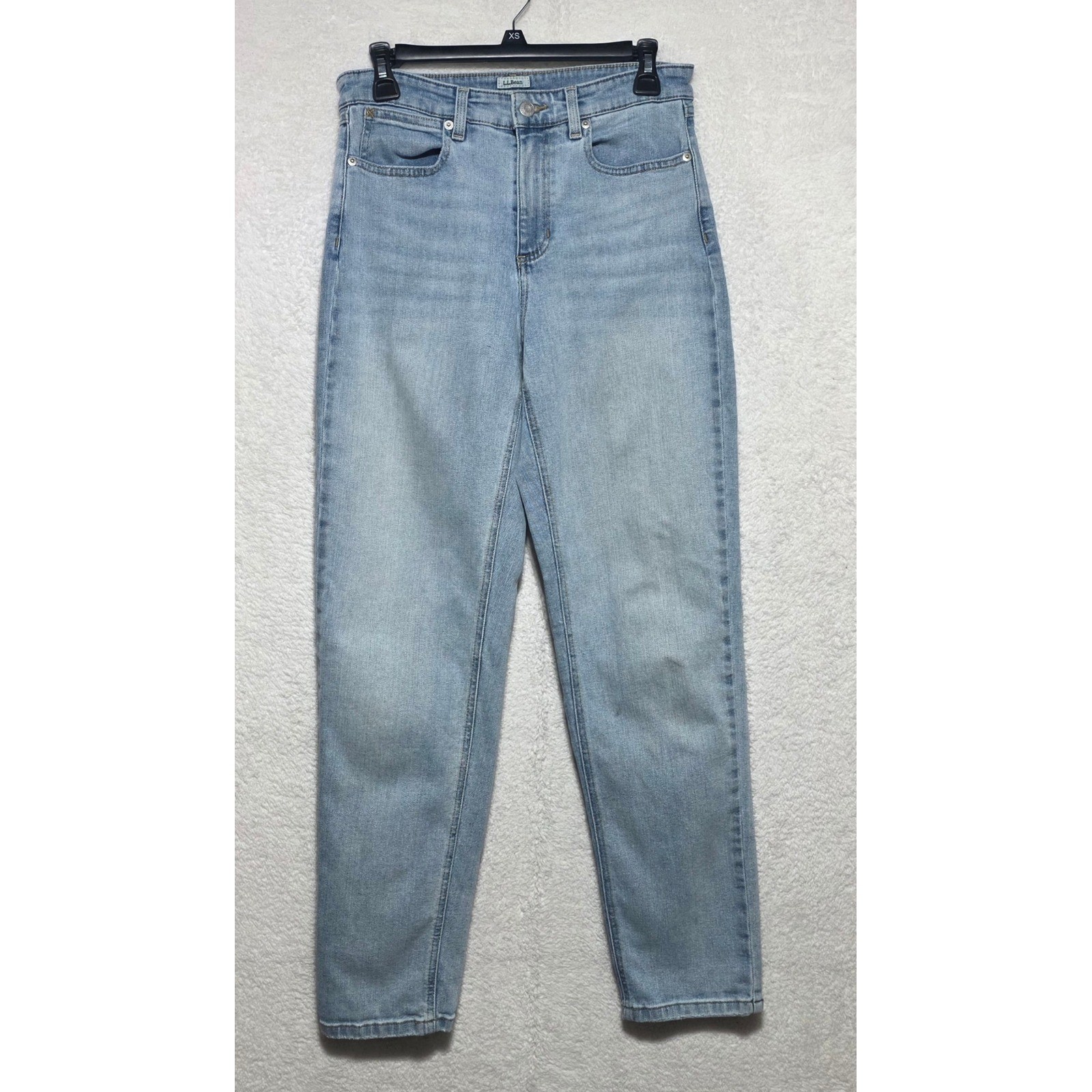 LL Bean Classic Fit High Rise Light Wash Straight Leg Jeans Size 6 Reg