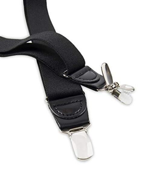 Men’s Men’s Solid Suspenders One Size Black