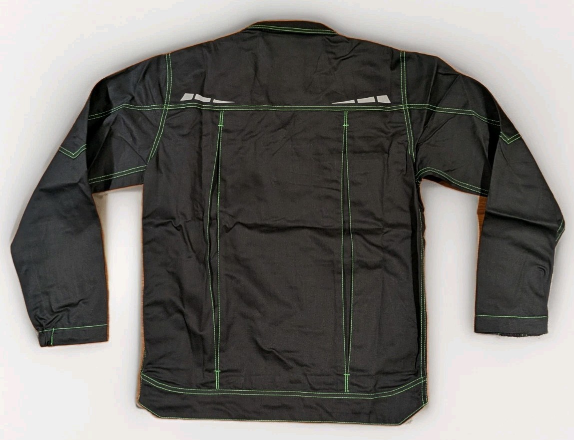 Dickies Cordura Work Jacket Mens Small Black Green Stitch Full Zip Utility NWT