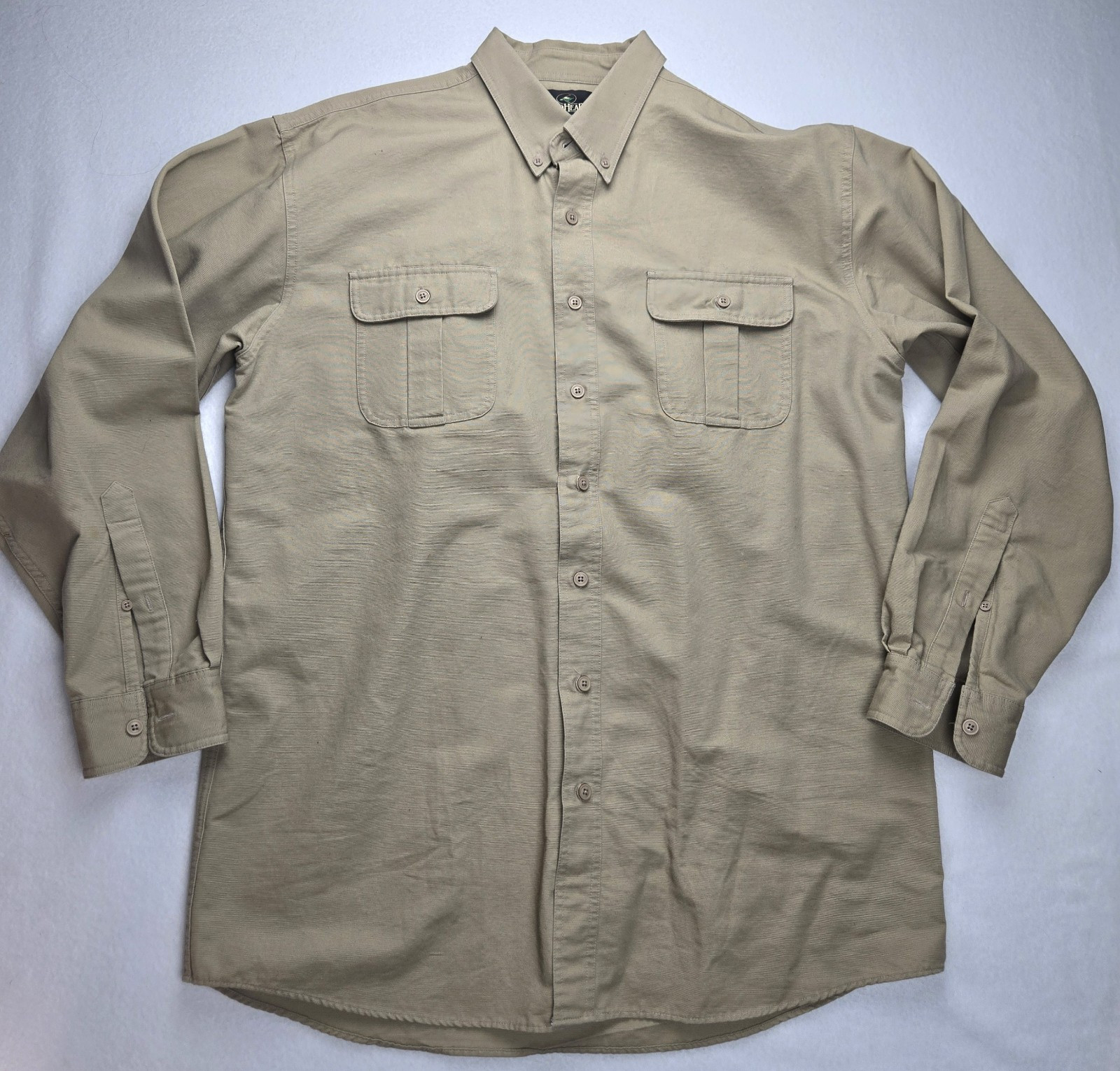 Redhead Mens LT Large Tall Tan Long Sleeve Buttoned Shirt Workear Fishig Hunting