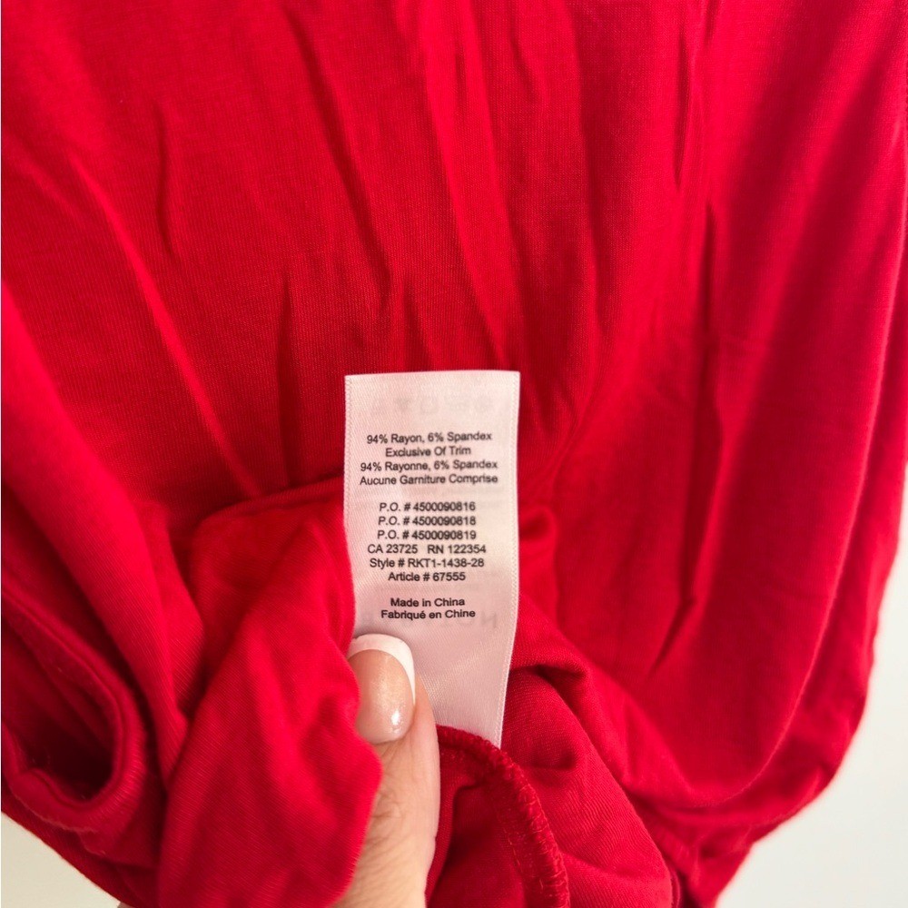 Babaton Jeronimo Cropped Tank Top Womens XS Red Tie Front Double Layered