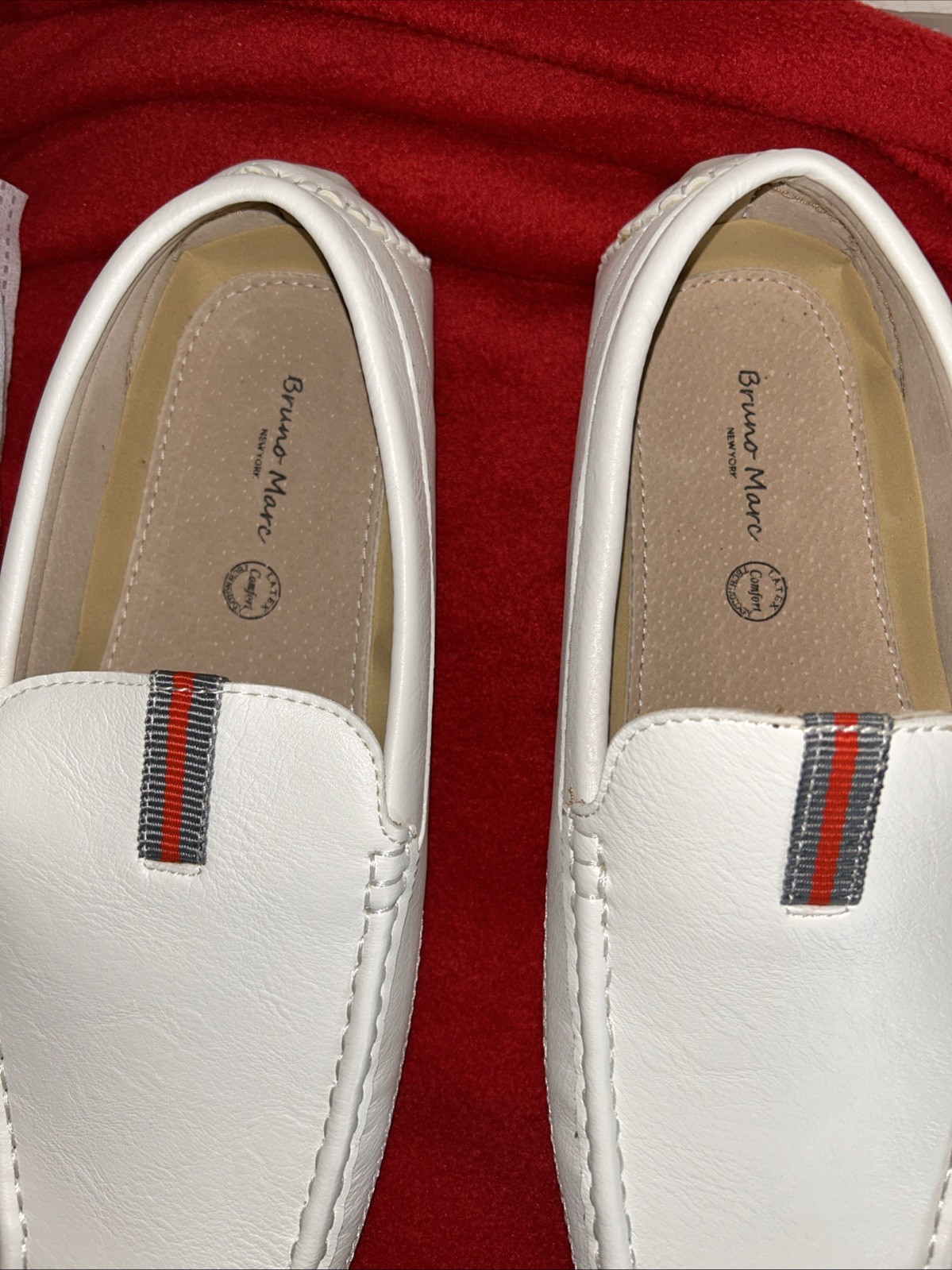 Bruno Marc New York White Loafers Size 9 New J1Veen By-Pepe-2 Latex Comfort Tech