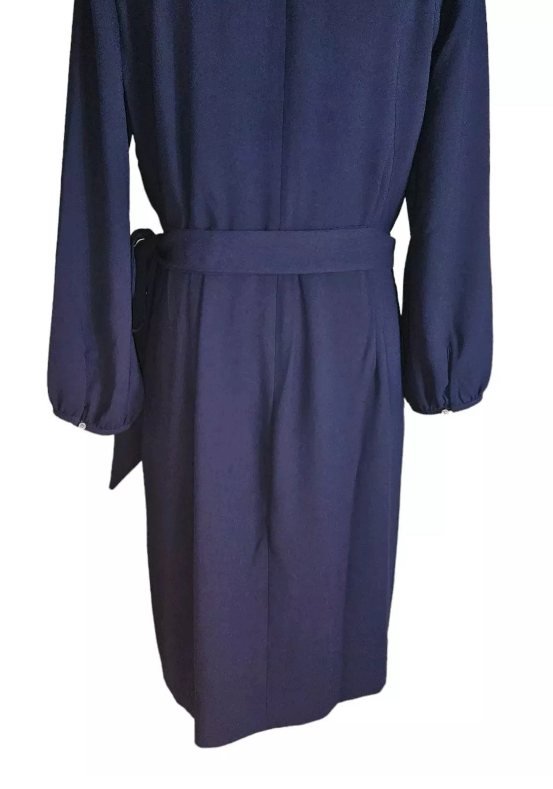 J Crew 365 Crepe Navy Blue Wrap Dress Size 4 3/4 Sleeve Lined Classic Work