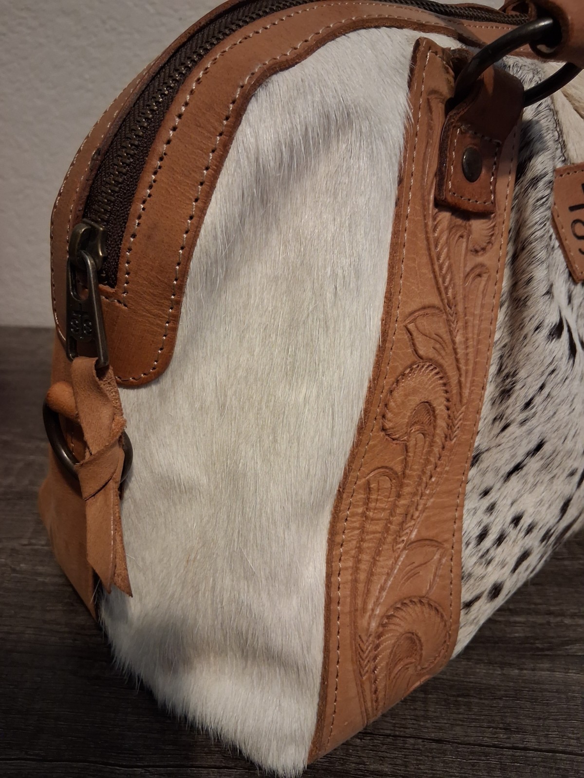 STS Ranchwear Sansa Satchel Cowhide and Tooled Leather *NO CROSSBODY STRAP*