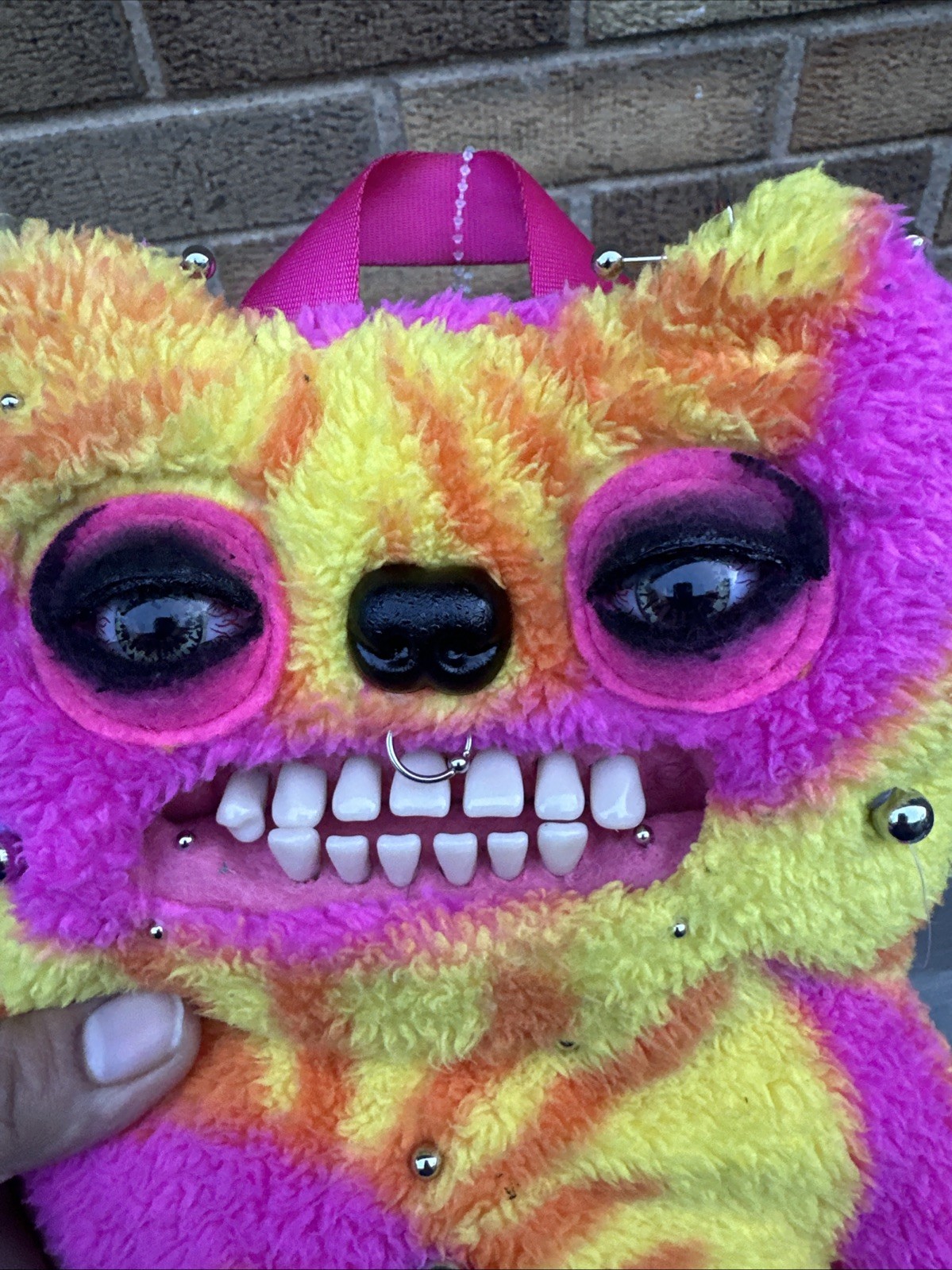 Mini Fuggler Backpack Homemade Adjustable Straps Piercings – Please Read