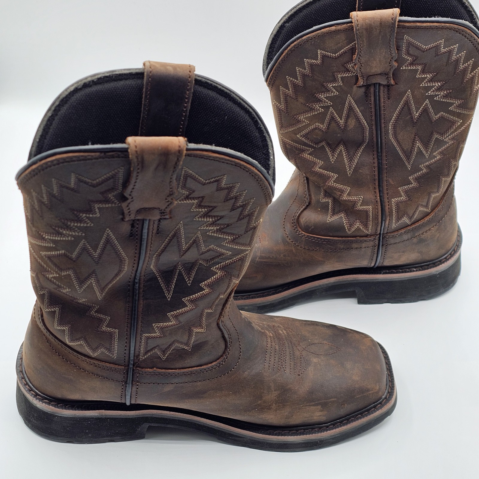 Wolverine Western Work Boots Men’s 8.5EW Brown Leather Safety Toe Cowboy