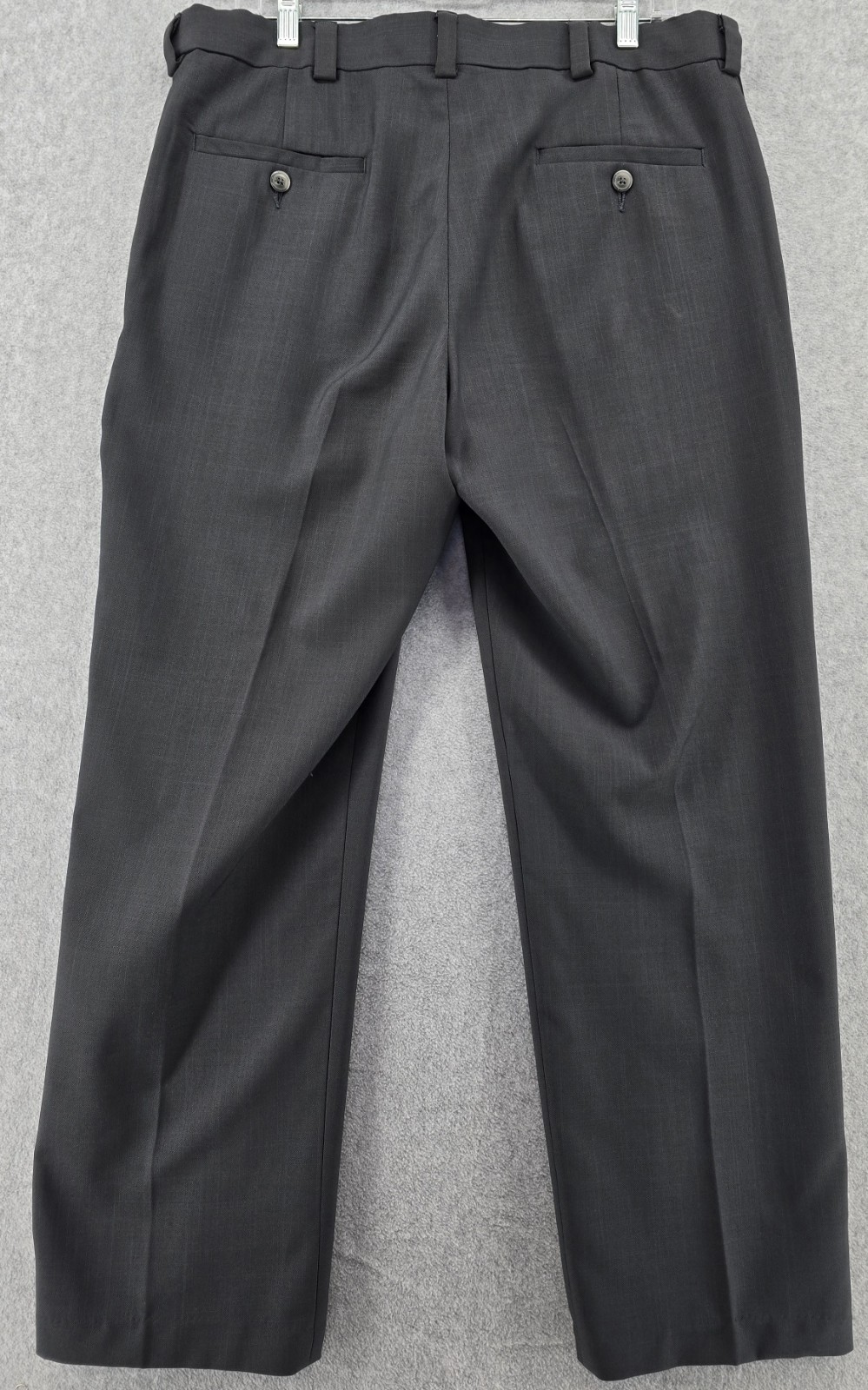 2 Pair Haggar Classic Fit Dress Pants 34×29 Black Gray Expandable Waist Flat