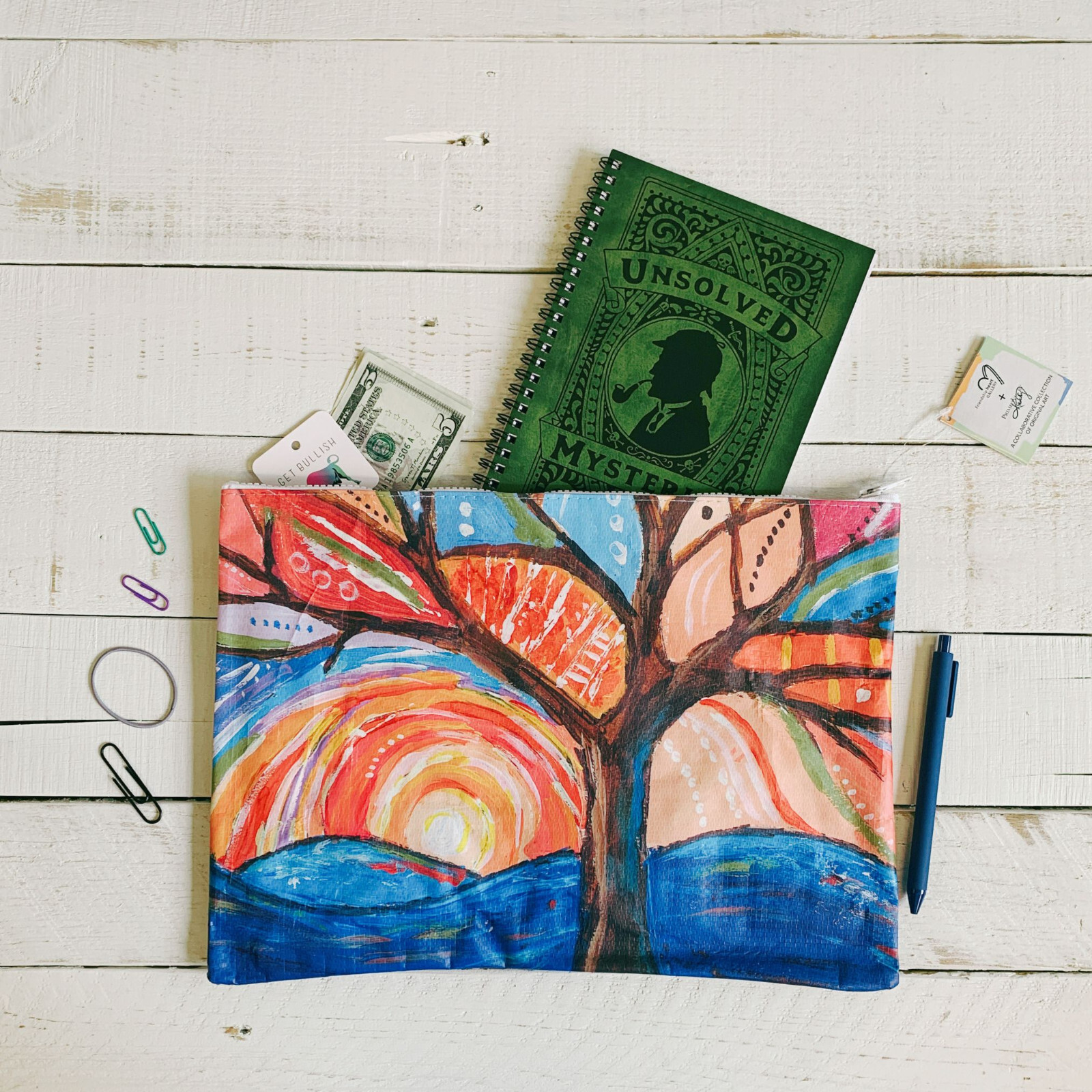 BlueQ and Primitives by Kathy Funny Jumbo Pouch | Perfect for magazines, papers
