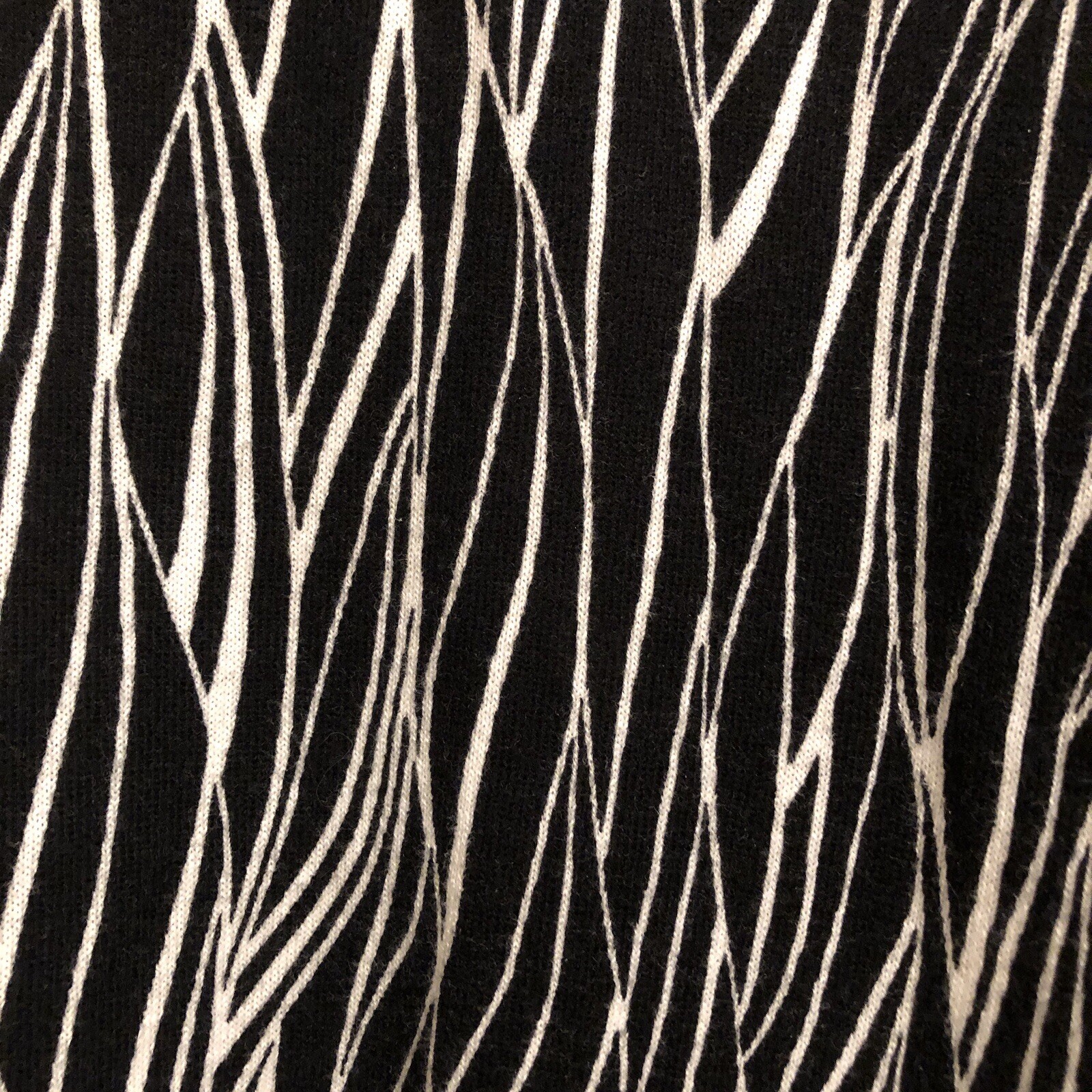 Ann Taylor S. Sleeve Open Front Light Weight Sweater Black/white Pima Cotton Sm
