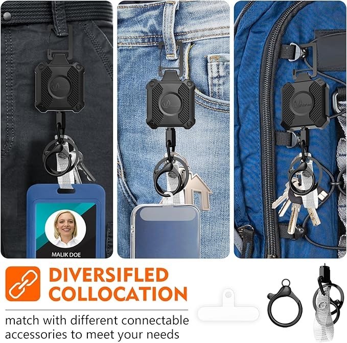 Heavy Duty Retractable Keychain with Interval Locking,ID Badge Badge Holder C…