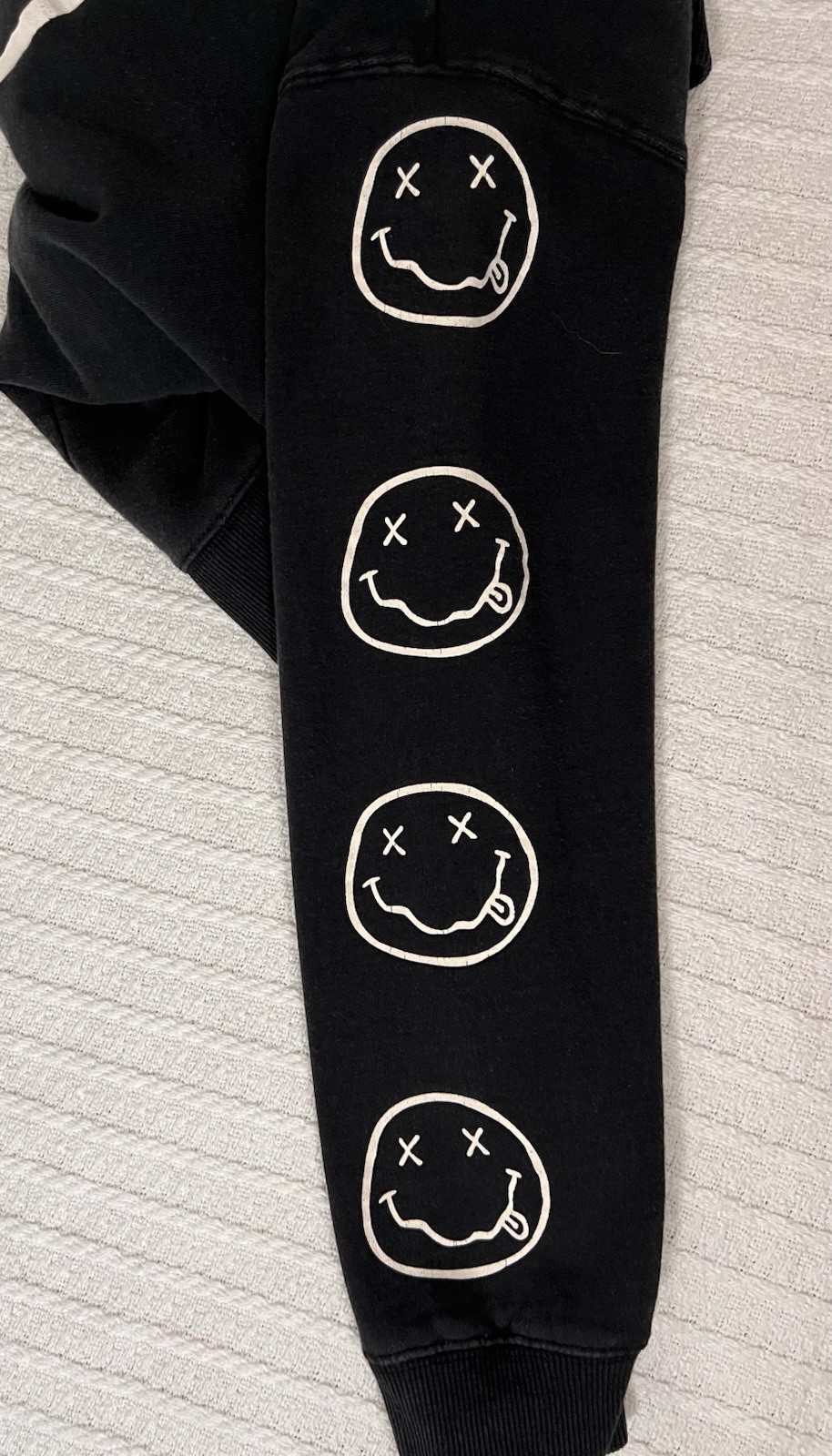 Cotton On Nirvana Nevermind Hoodie LG 24” X 24” Oversized All Over Print Black