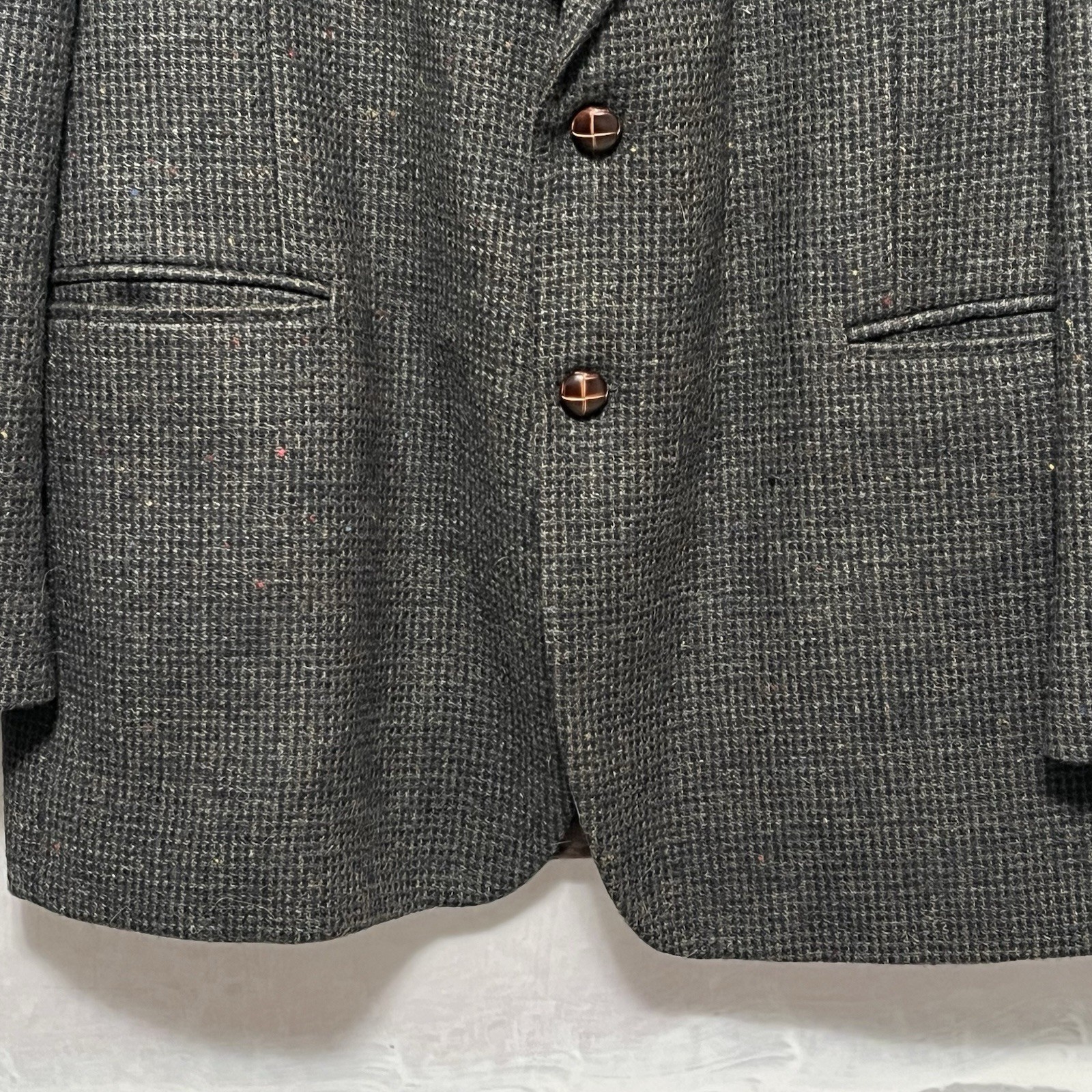 Vtg BOSTON TRADERS Men 44R Tweed Sportcoat Wool Blazer Birdseye Fleck Multicolor