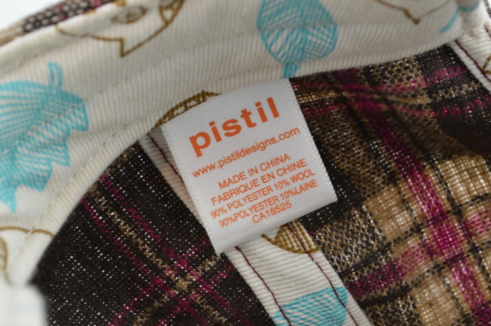 Pistil Plaid Brown Pink Tweed Flapper Womens Hat Size Adjustable NWOT New