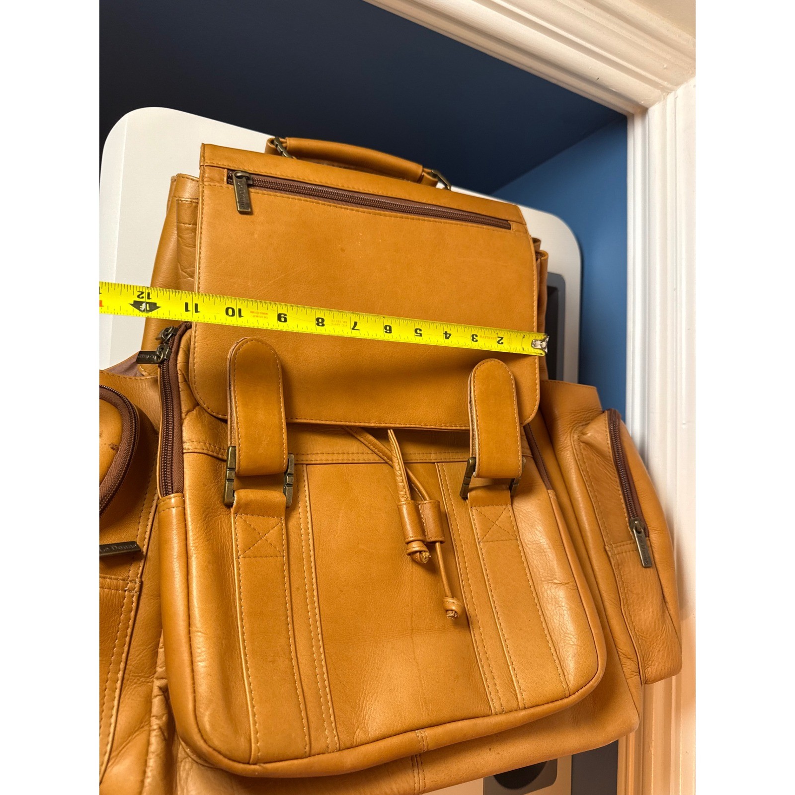 Le Donne Leather Backpack Unisex Large Tan Vintage Colombian Rucksack Travel