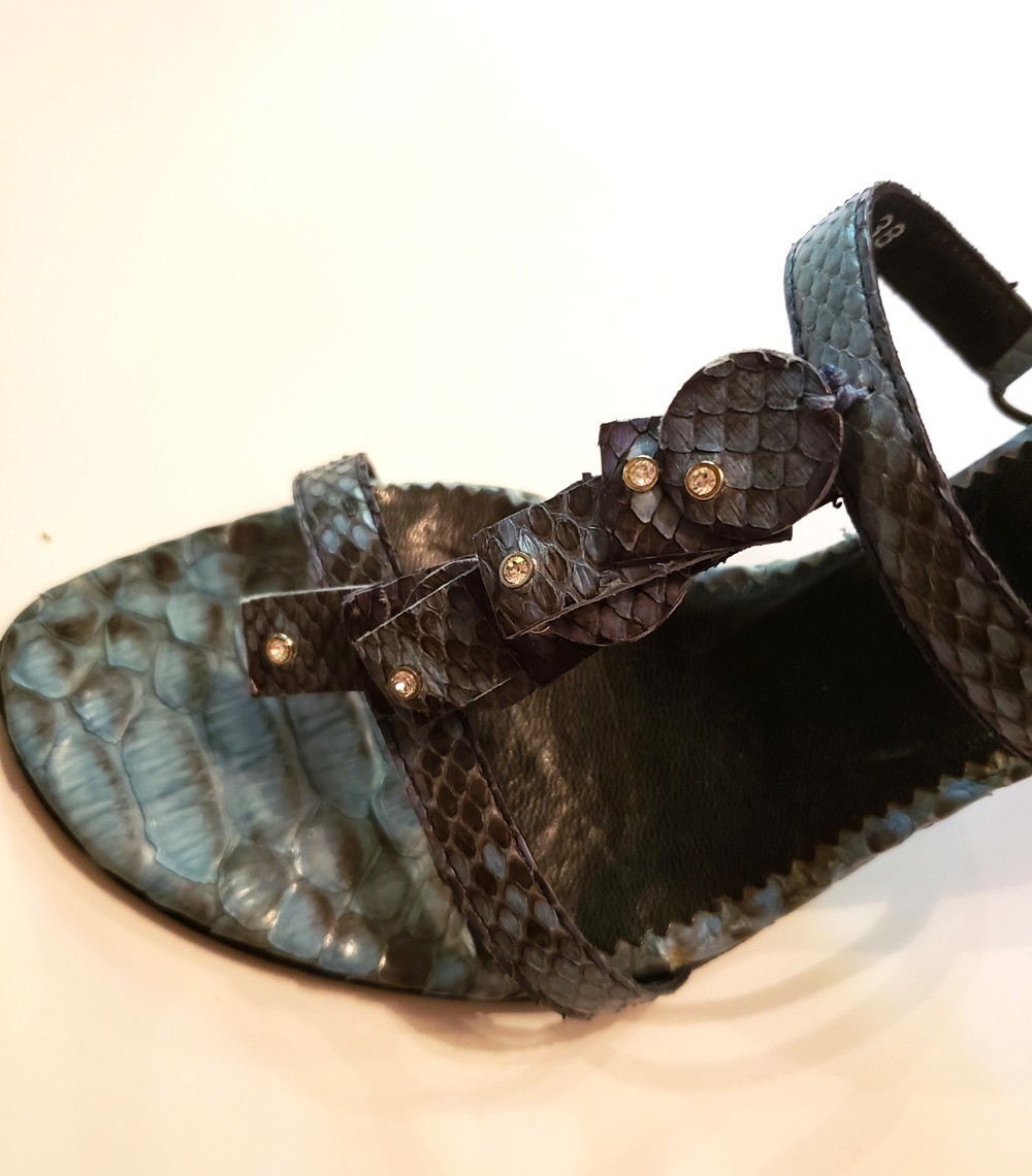 Cesare Paciotti exotic leather sandal heels Minimal wear