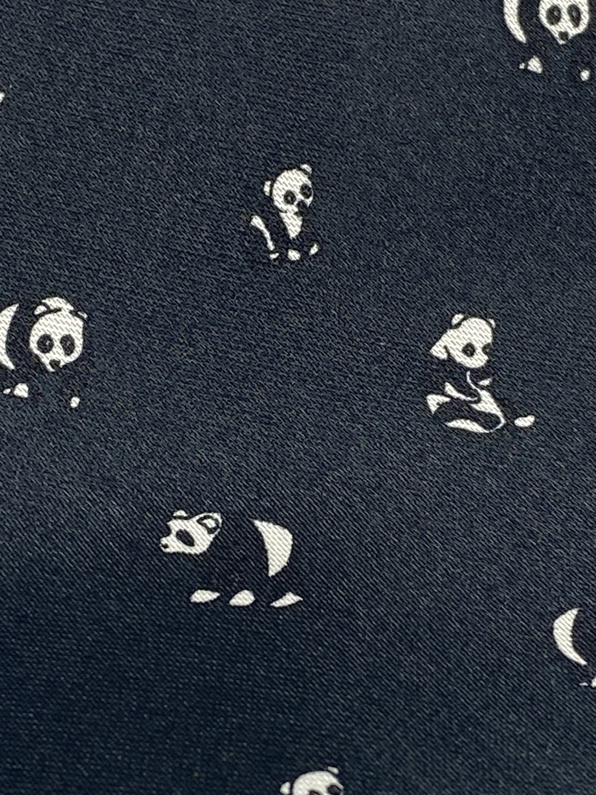 Whimsy Panda Neck Tie Mens Black Animal Print Modern Novelty Suit Dark KAI LONG