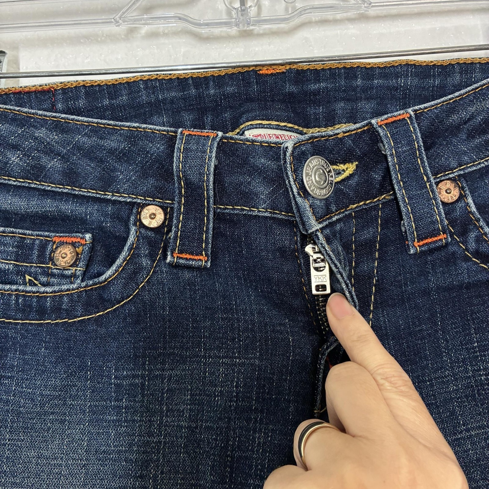 True Religion Johnny Jeans Mens 30×32 Blue Slim Straight Stretch Denim