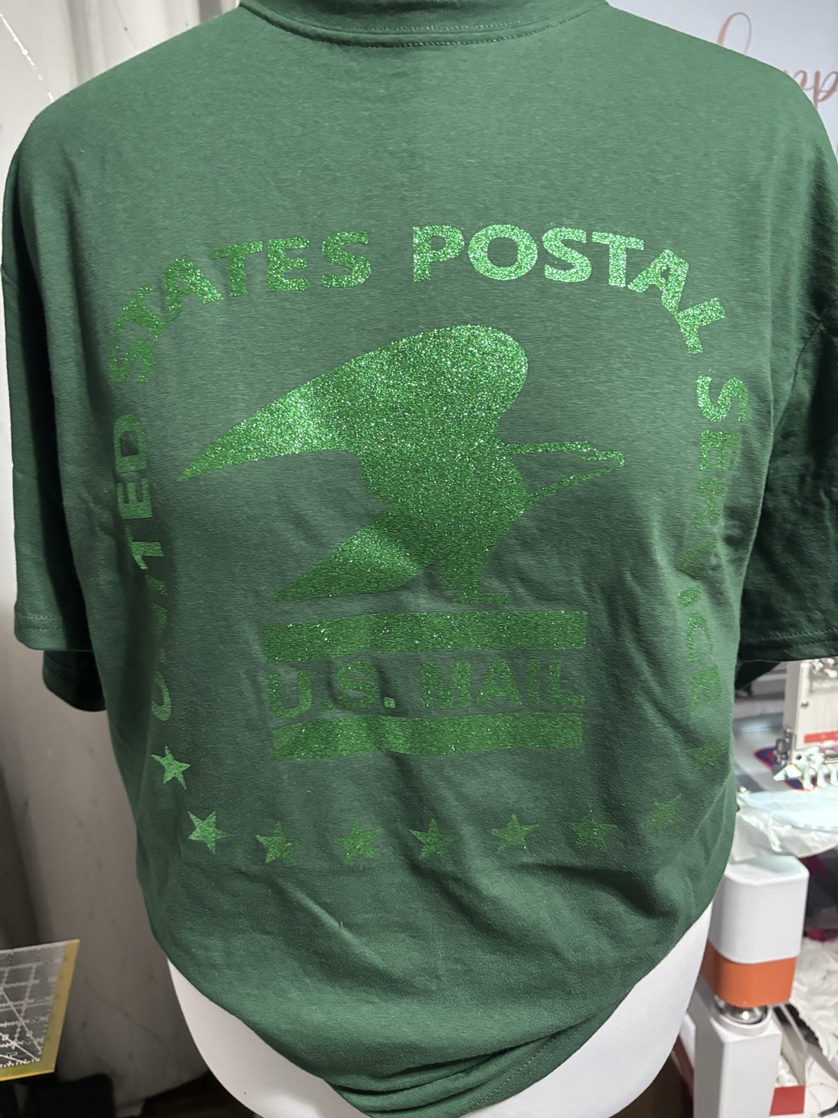 Customizable postal inspired tshirt. You pick shirt color and vinyl color.