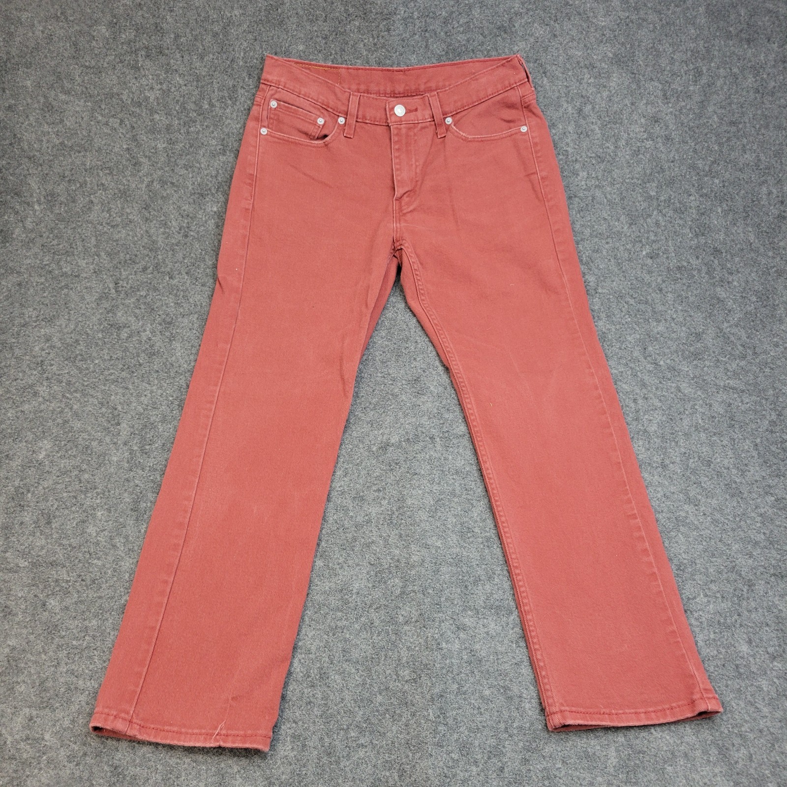Levis 514 Jeans Mens 30×29 Red Denim White Tab Streetwear Festival Americana